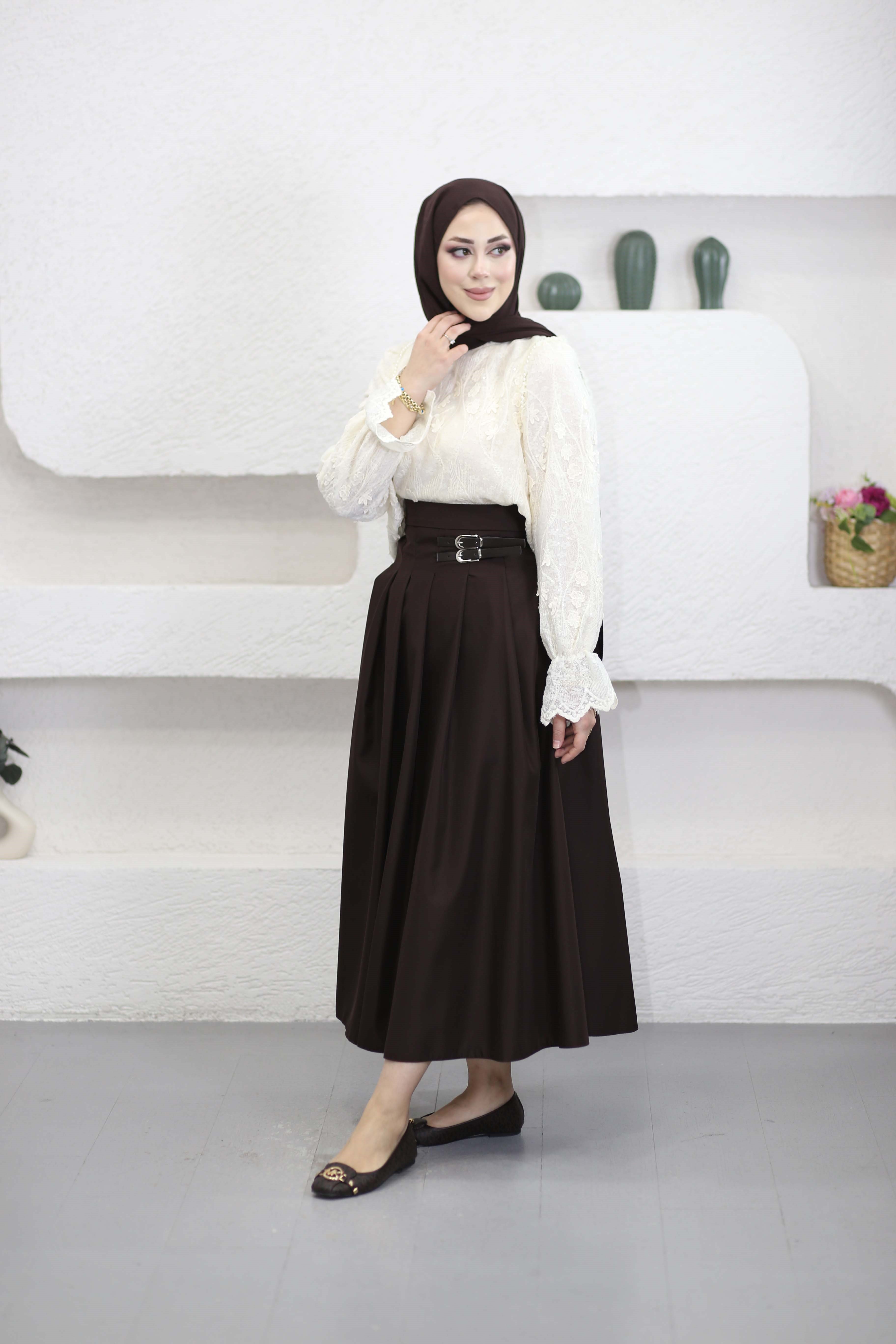 Natural tasarım bluz Krem 36914