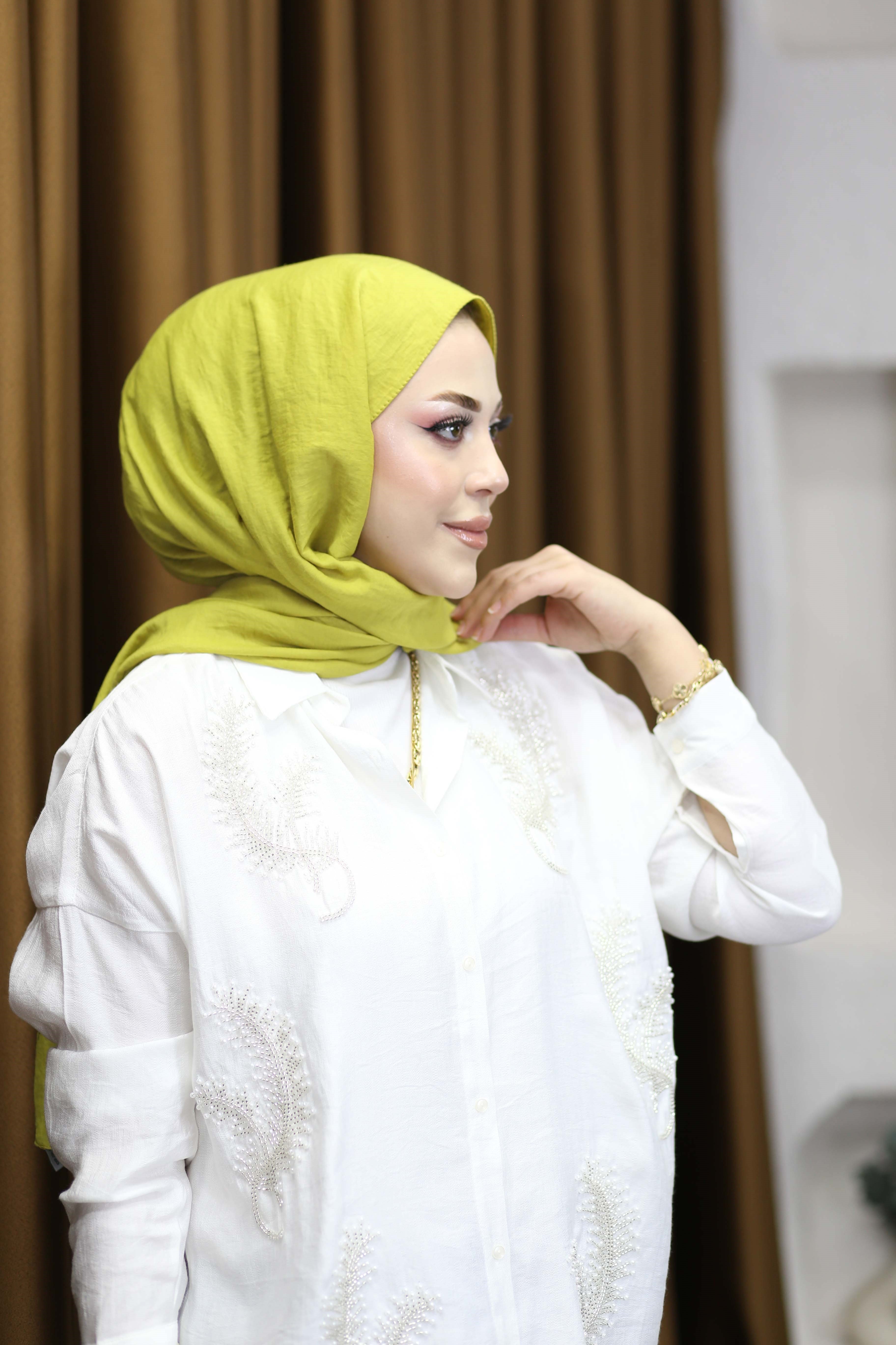 Eliz Nakışlı Gömlek Beyaz 5109