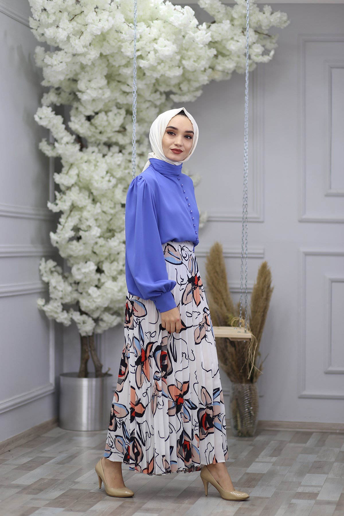 BALON KOL GÖMLEK İNDİGO -  QUQA