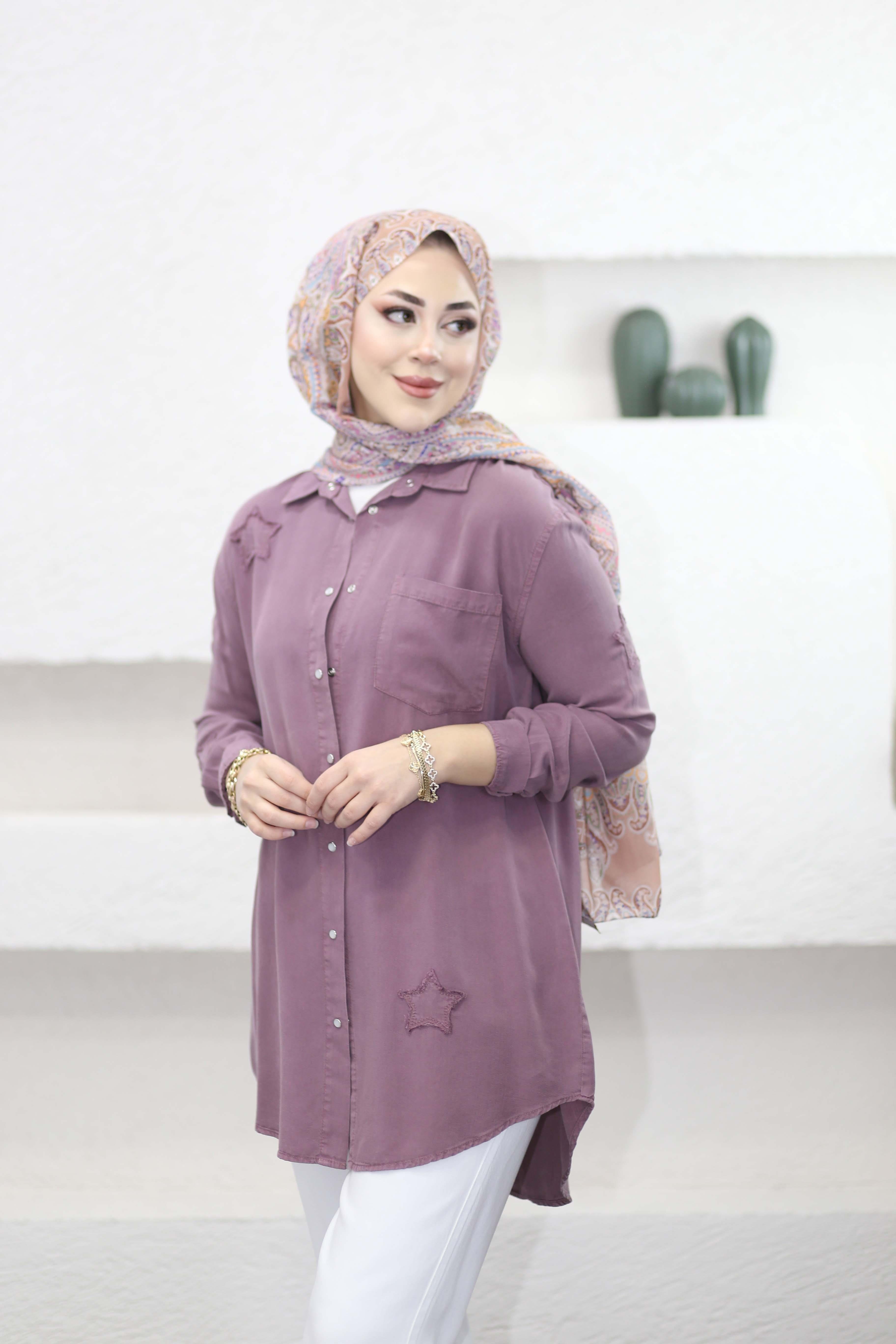 Yıldız Tencel Gömlek Gül Kurusu 7343