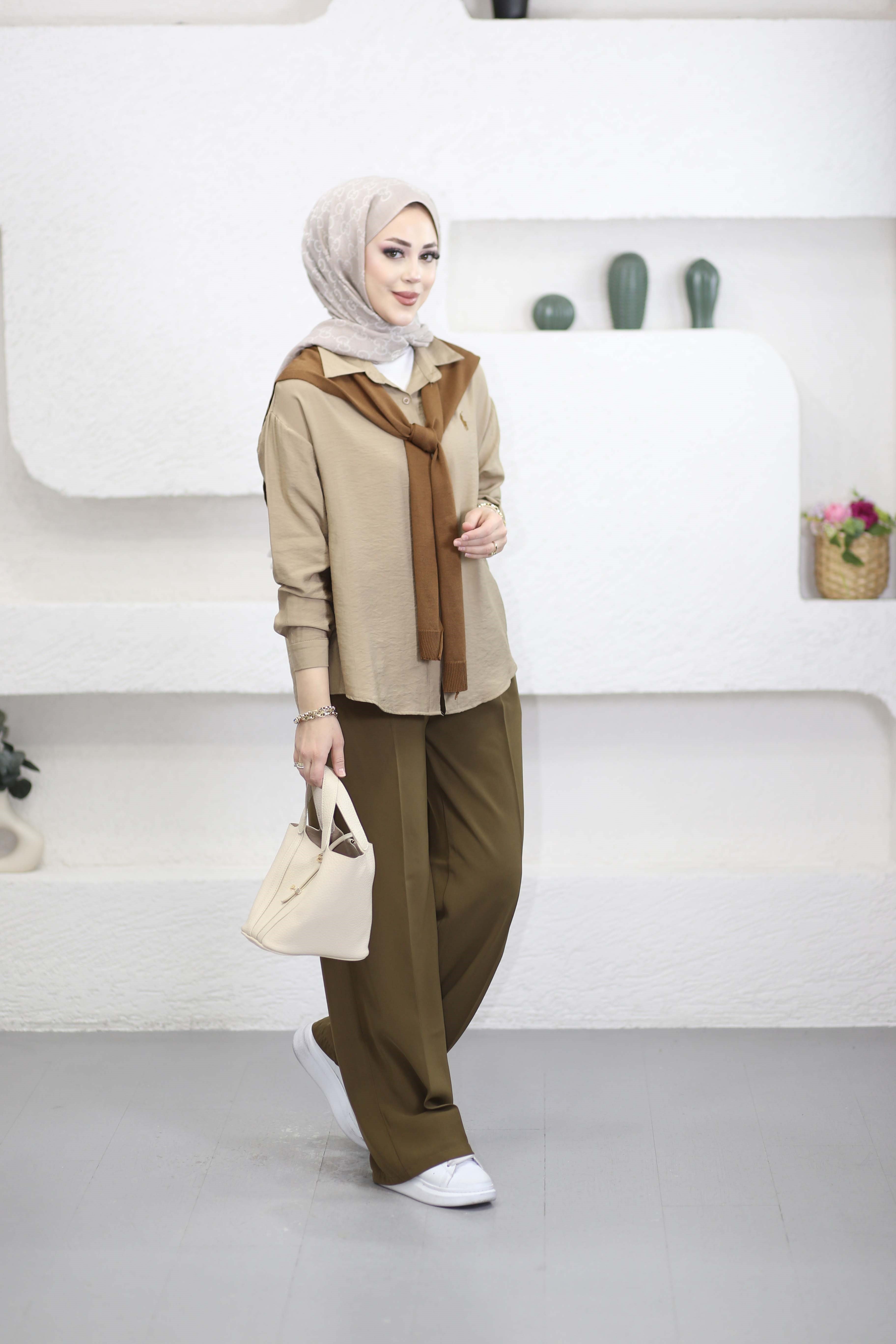 PL Atkılı Gömlek Camel 7721