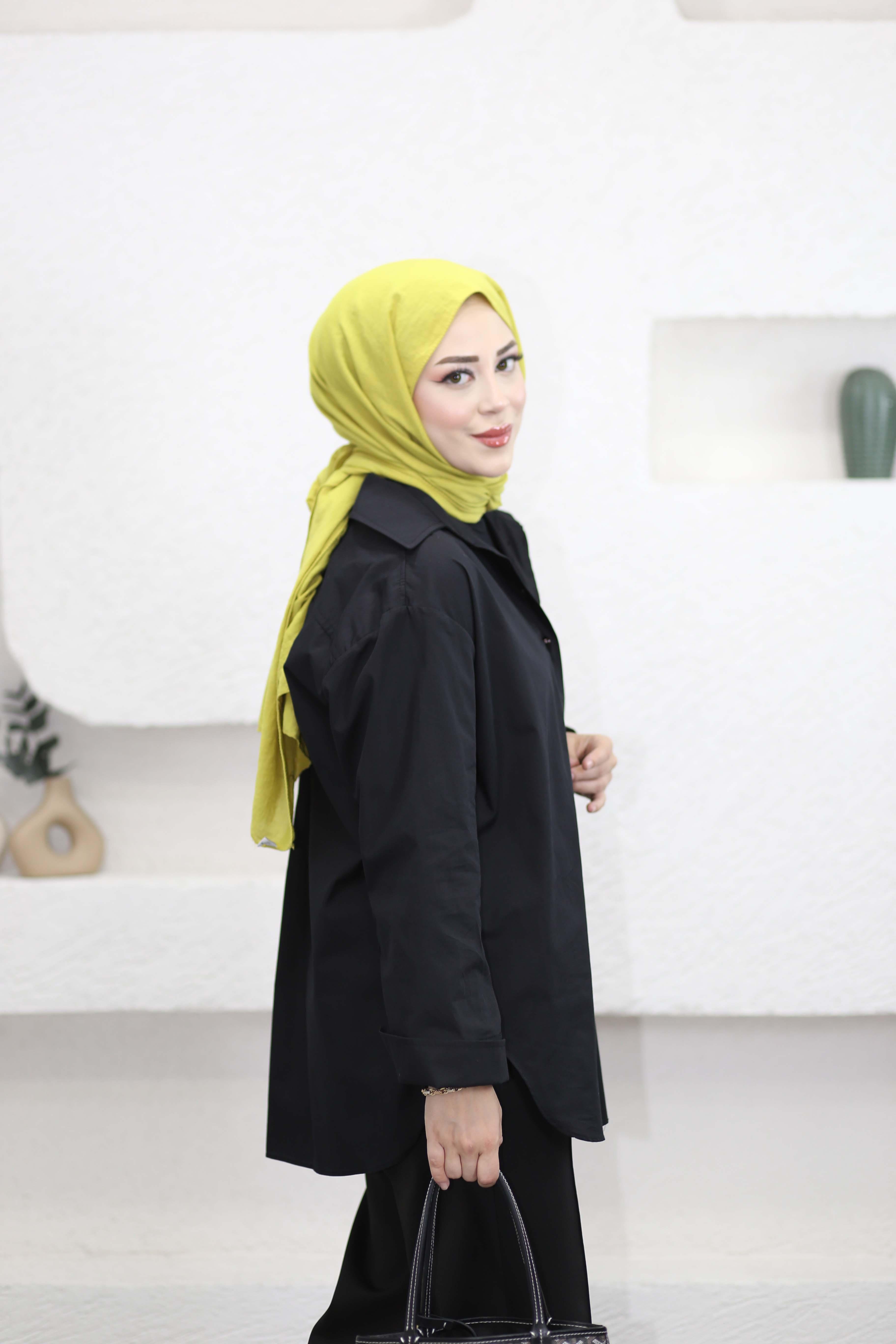 Bilye Düğmeli Gömlek Siyah 51194