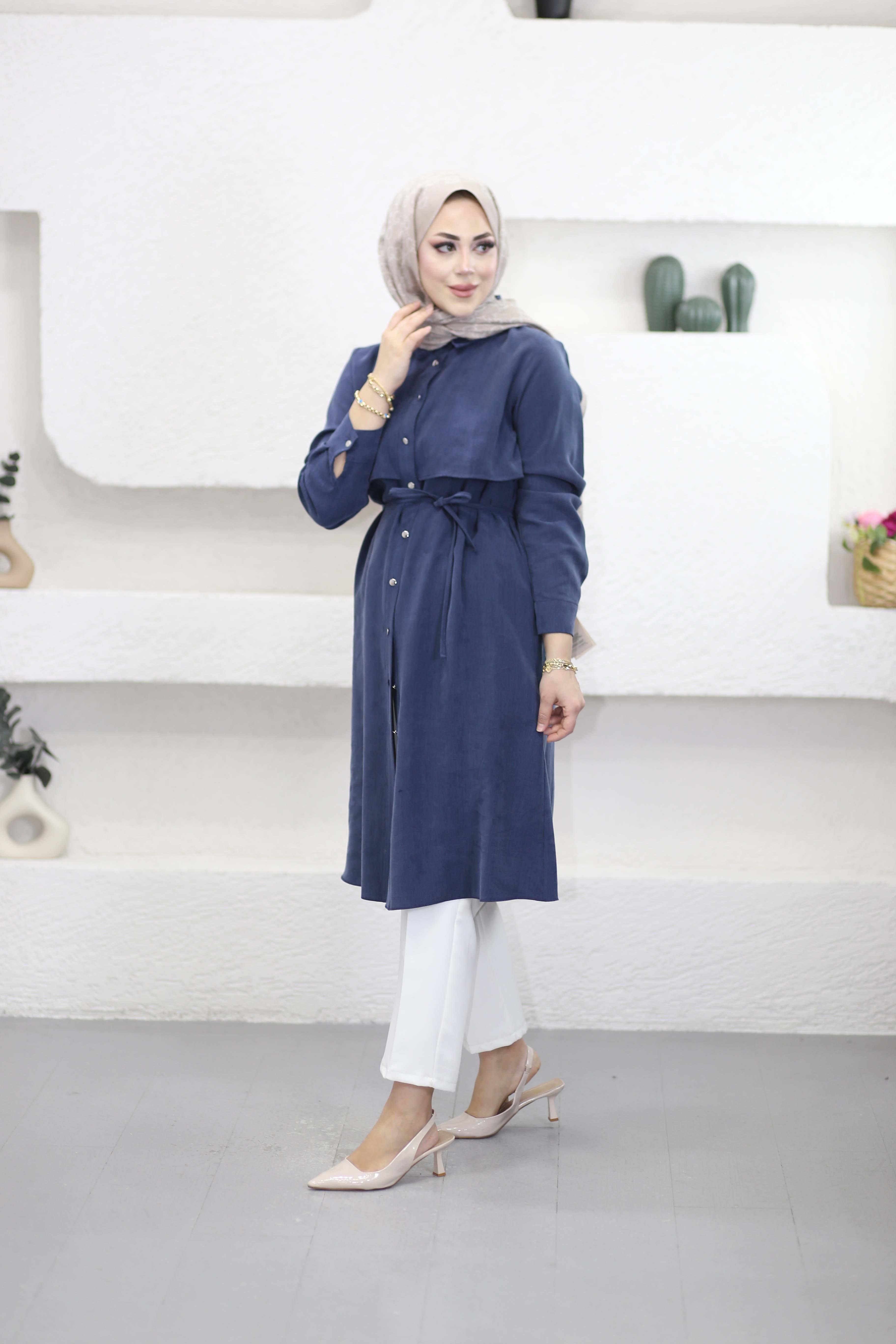 Önü Allerli Twist Tunik Lacivert 2104