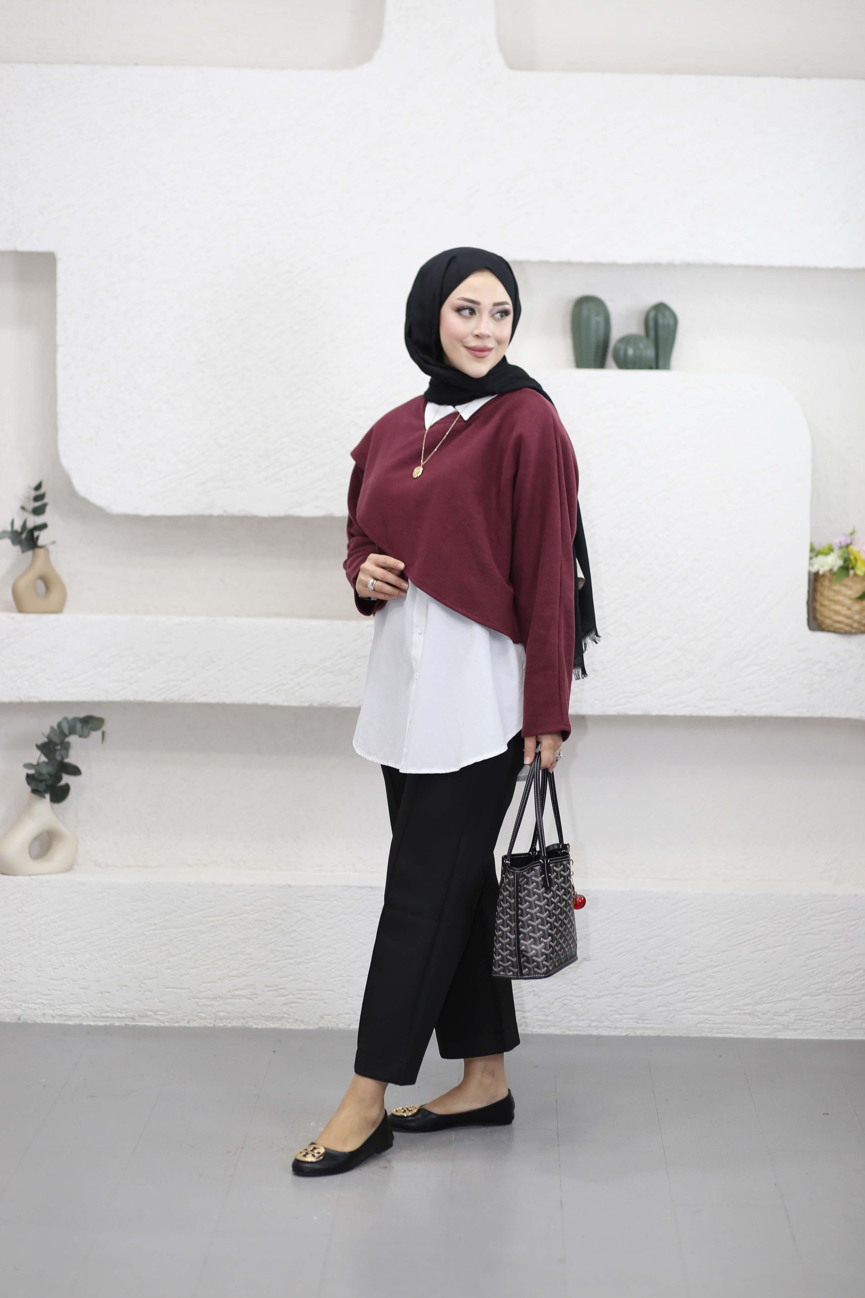 Gömlekli Tunik Bordo 3193