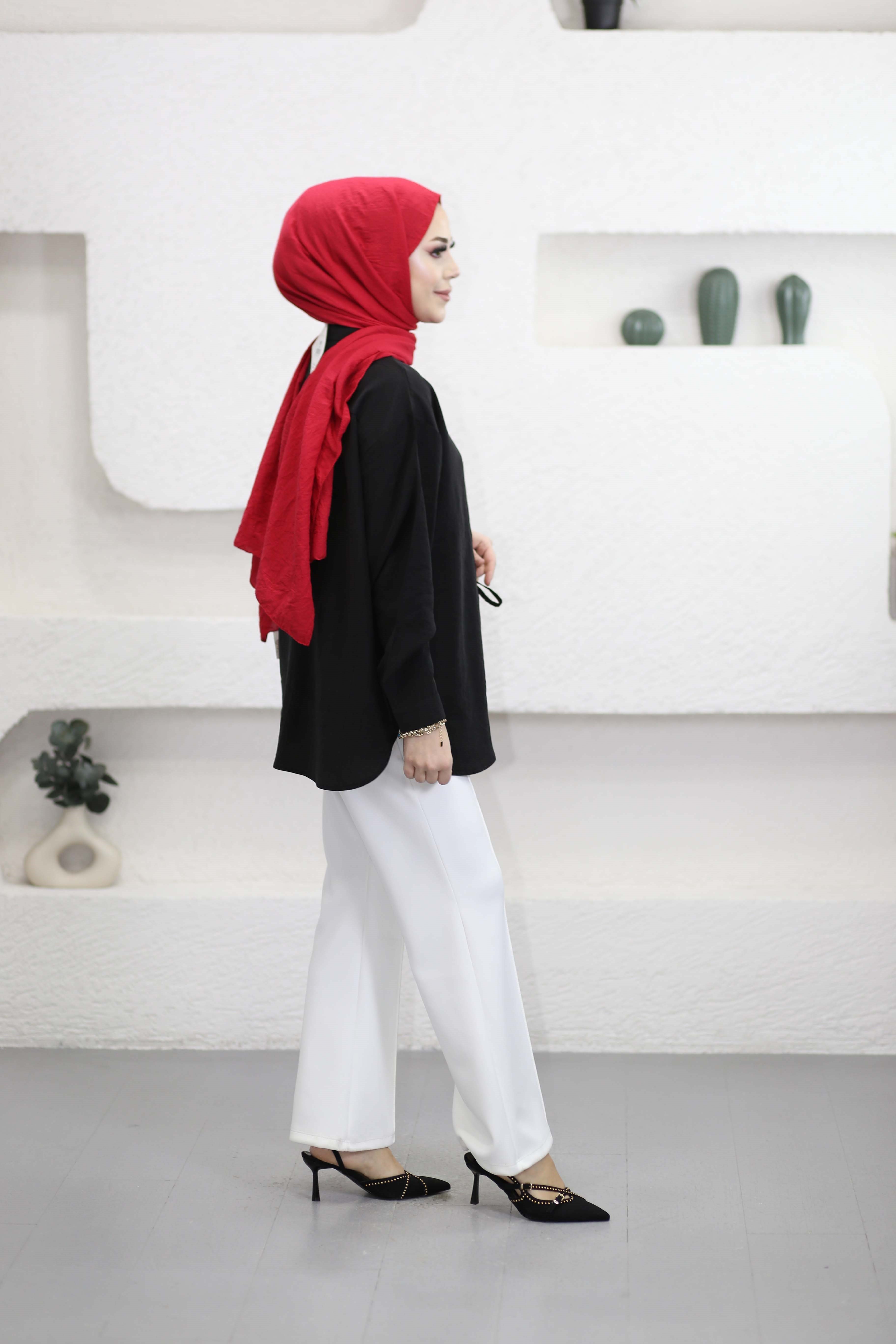 Yan Bağlamalı Tunik Siyah 6209
