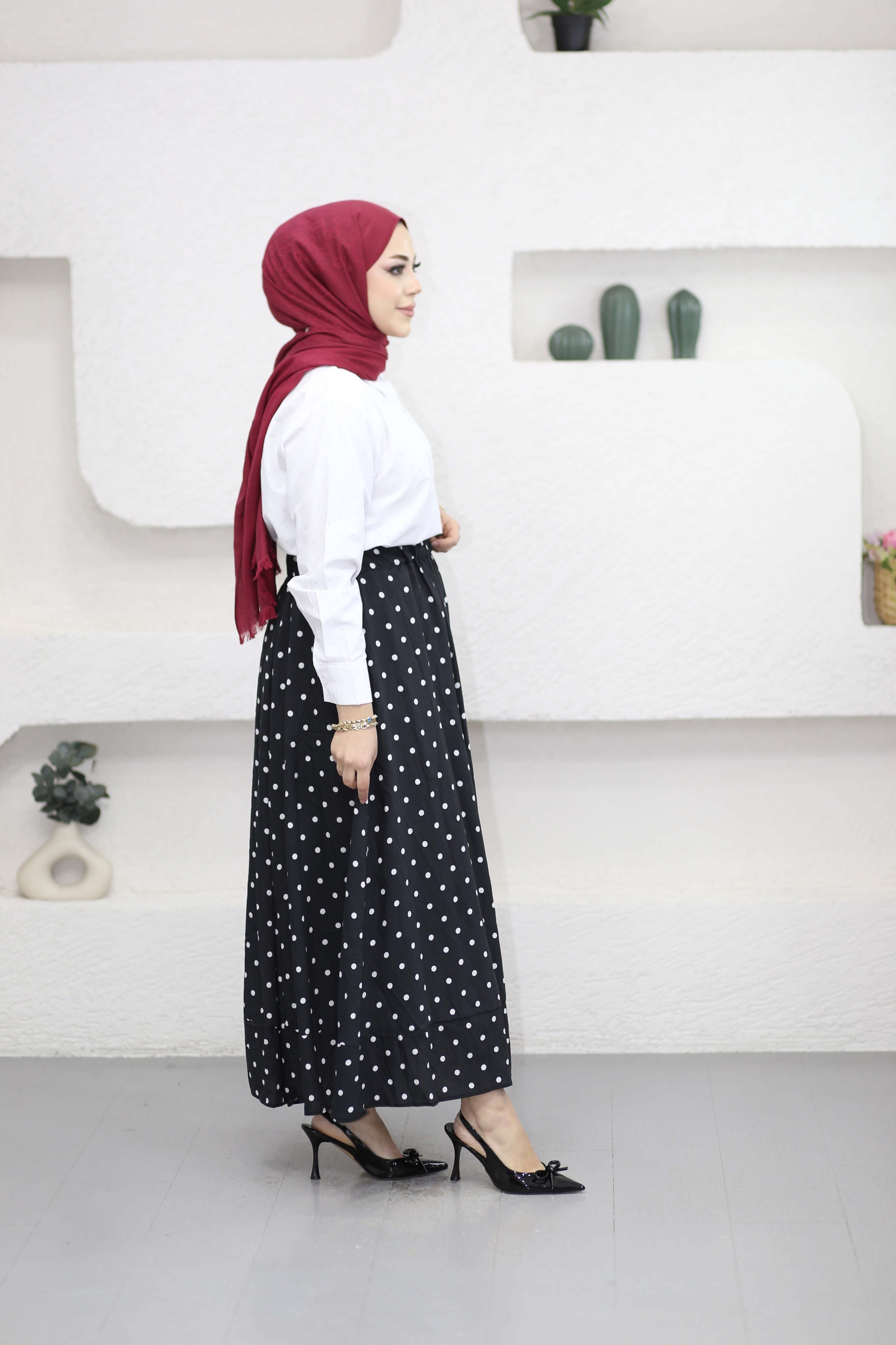 Taş Detaylı Gömlek Beyaz 3367