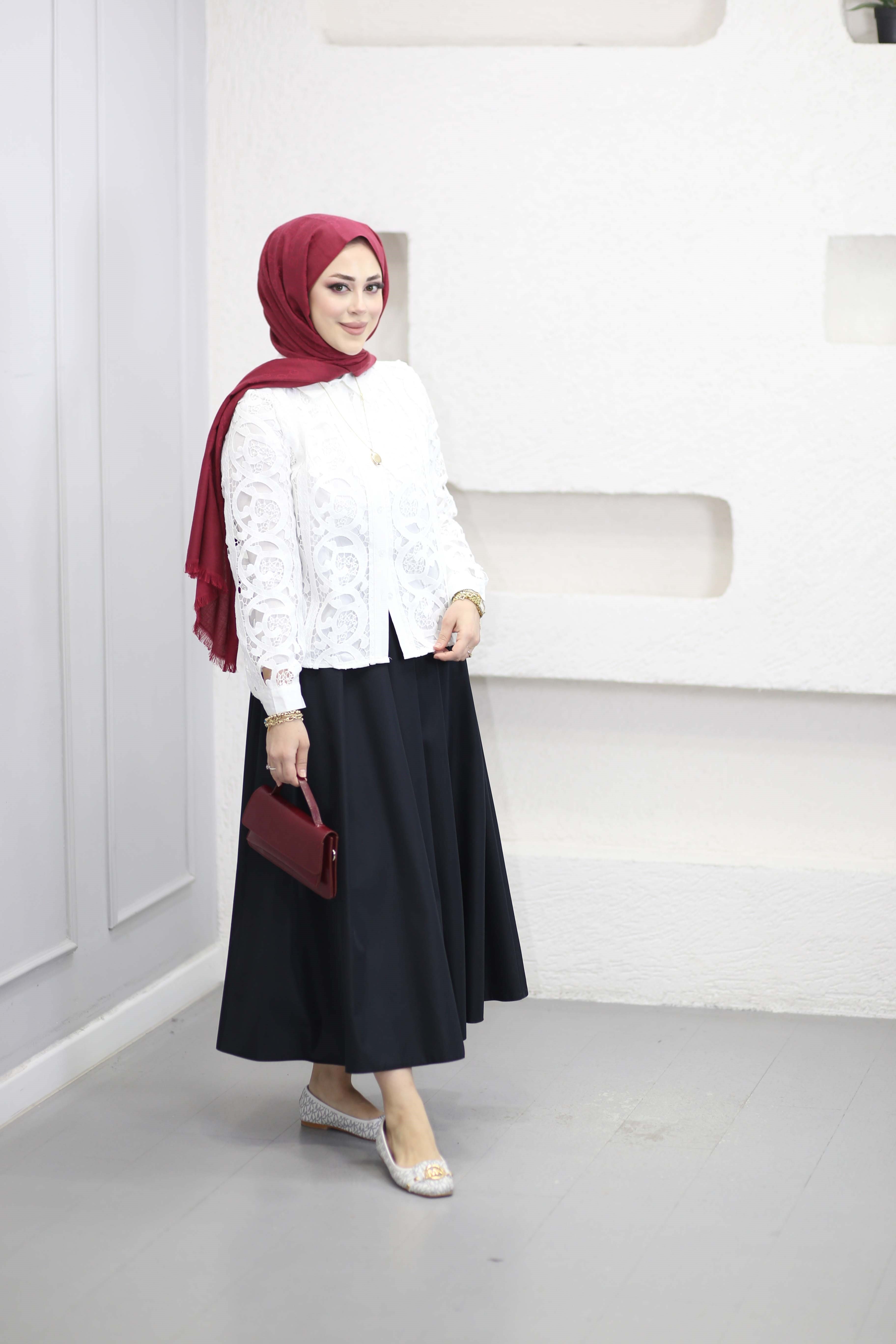 Lazer Kesim İthal Gömlek Beyaz 39530