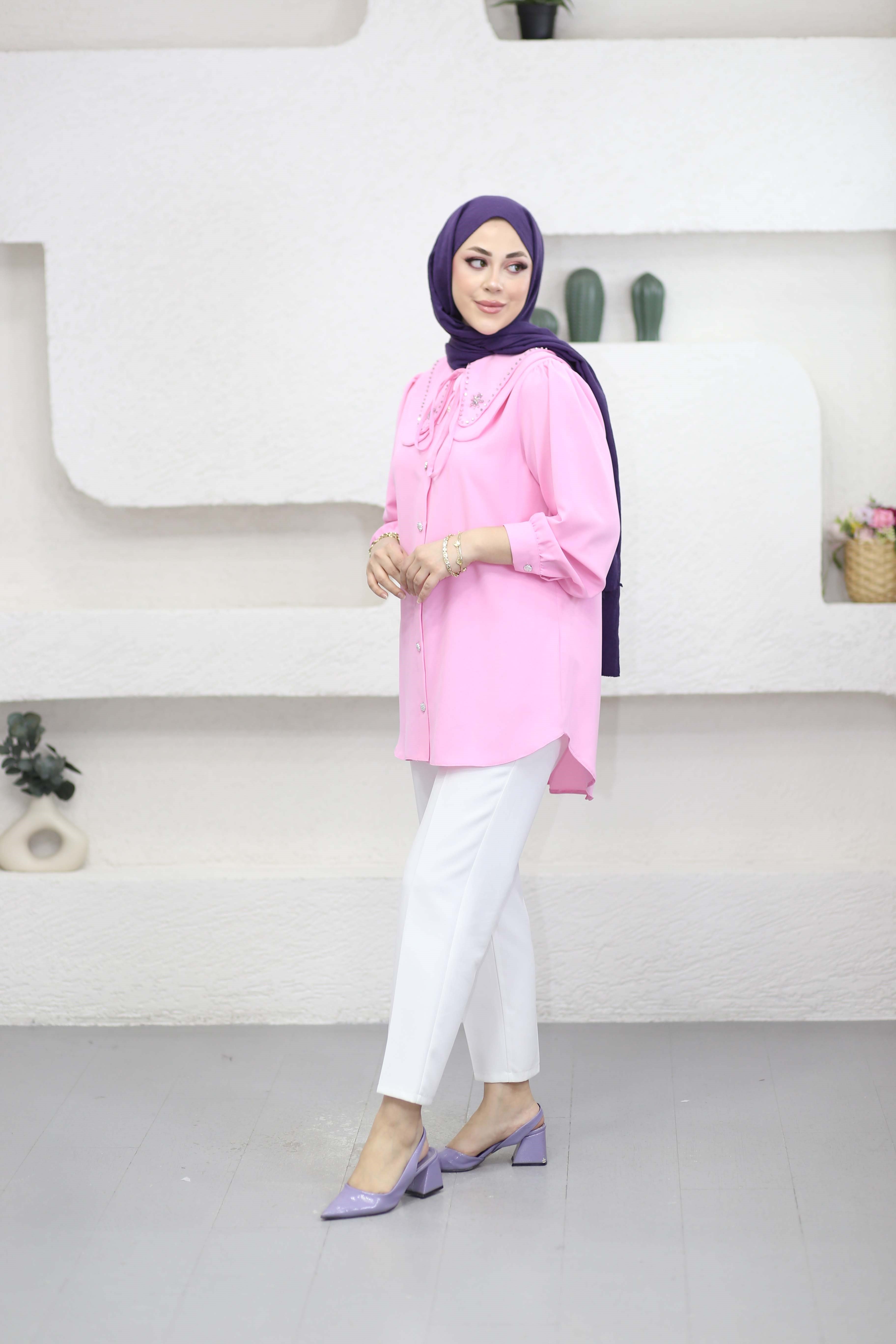 Lara Gömlek Pembe 7528