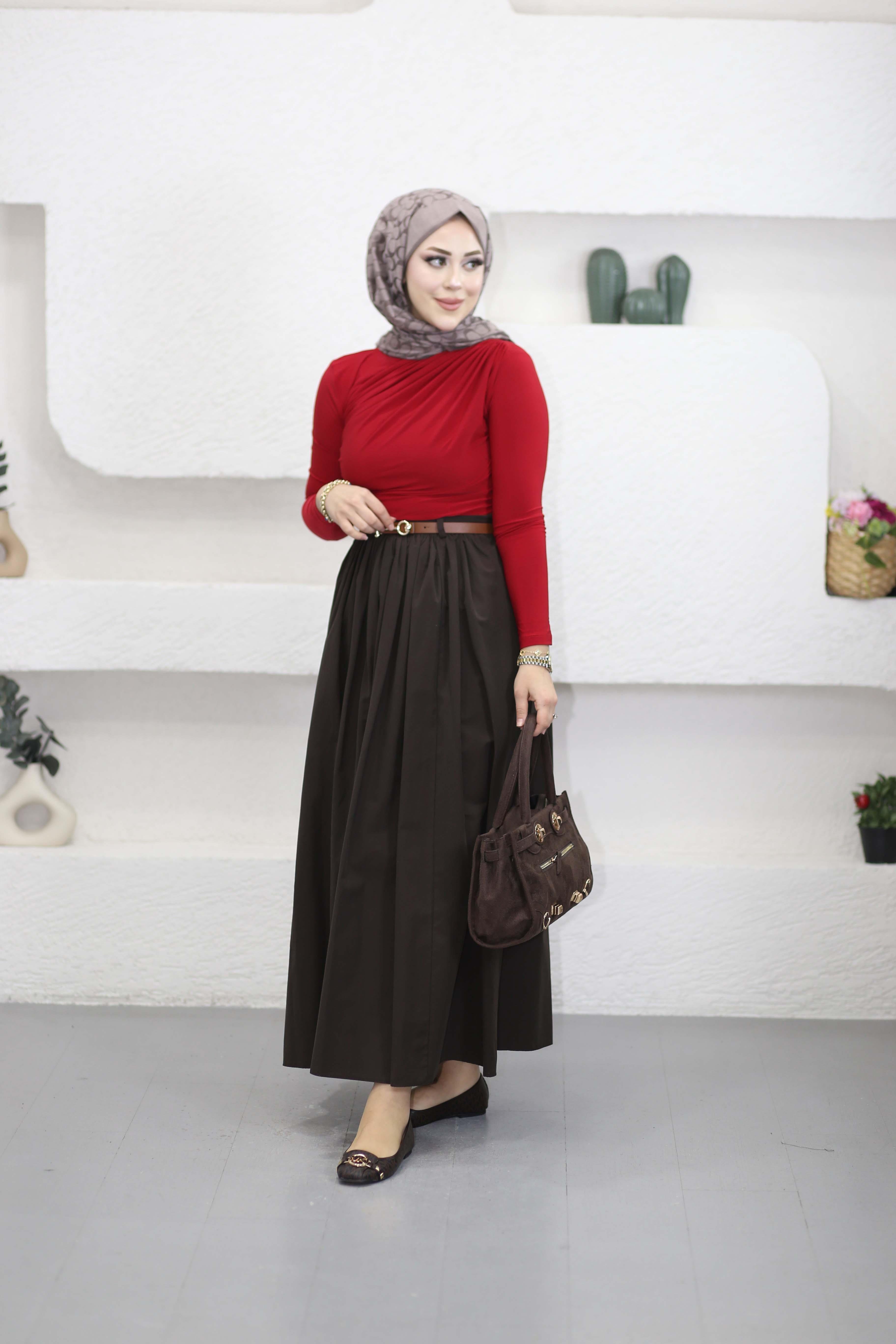 Drapeli Bluz Kırmızı 9871