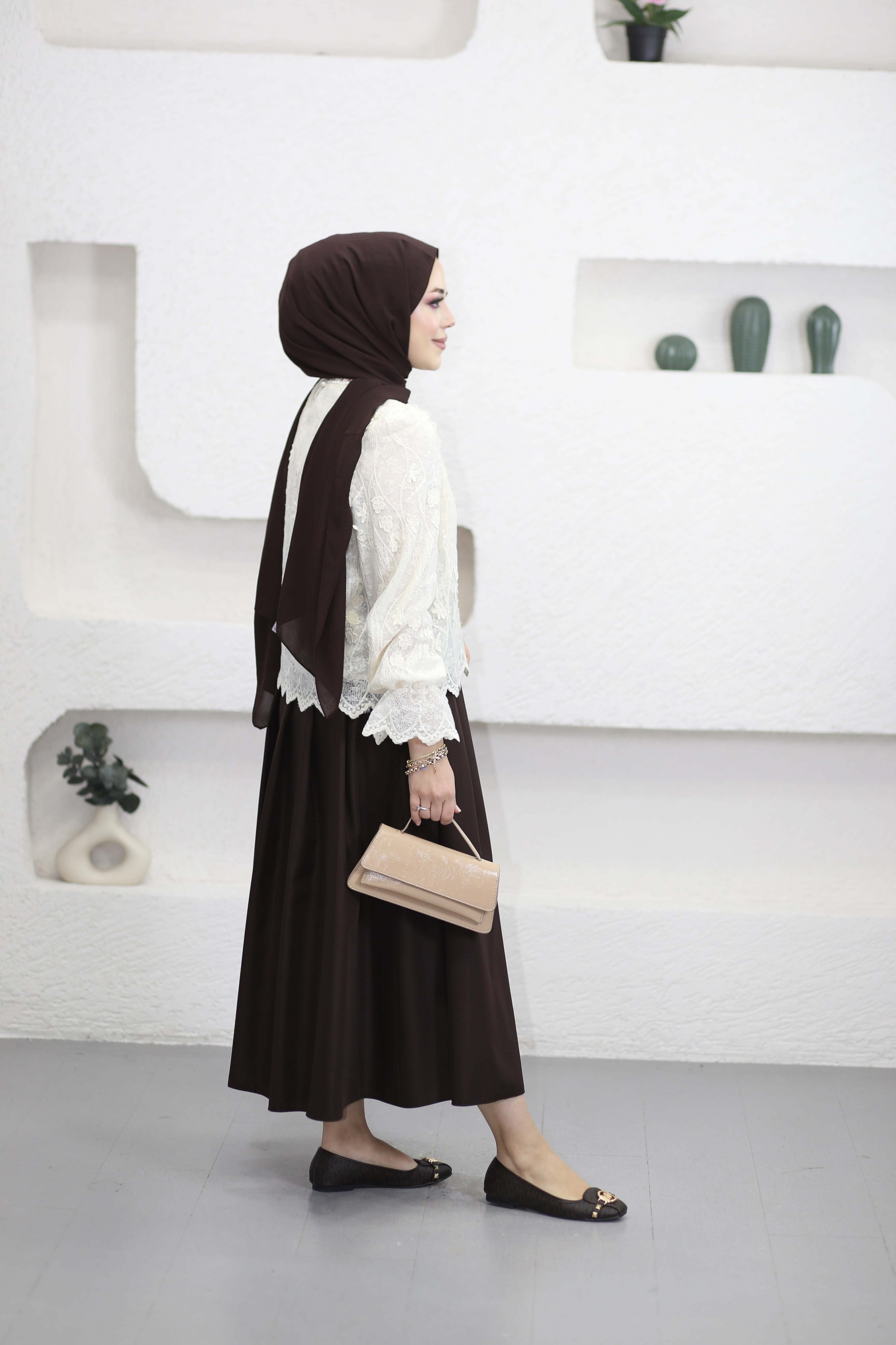 Natural tasarım bluz Krem 36914