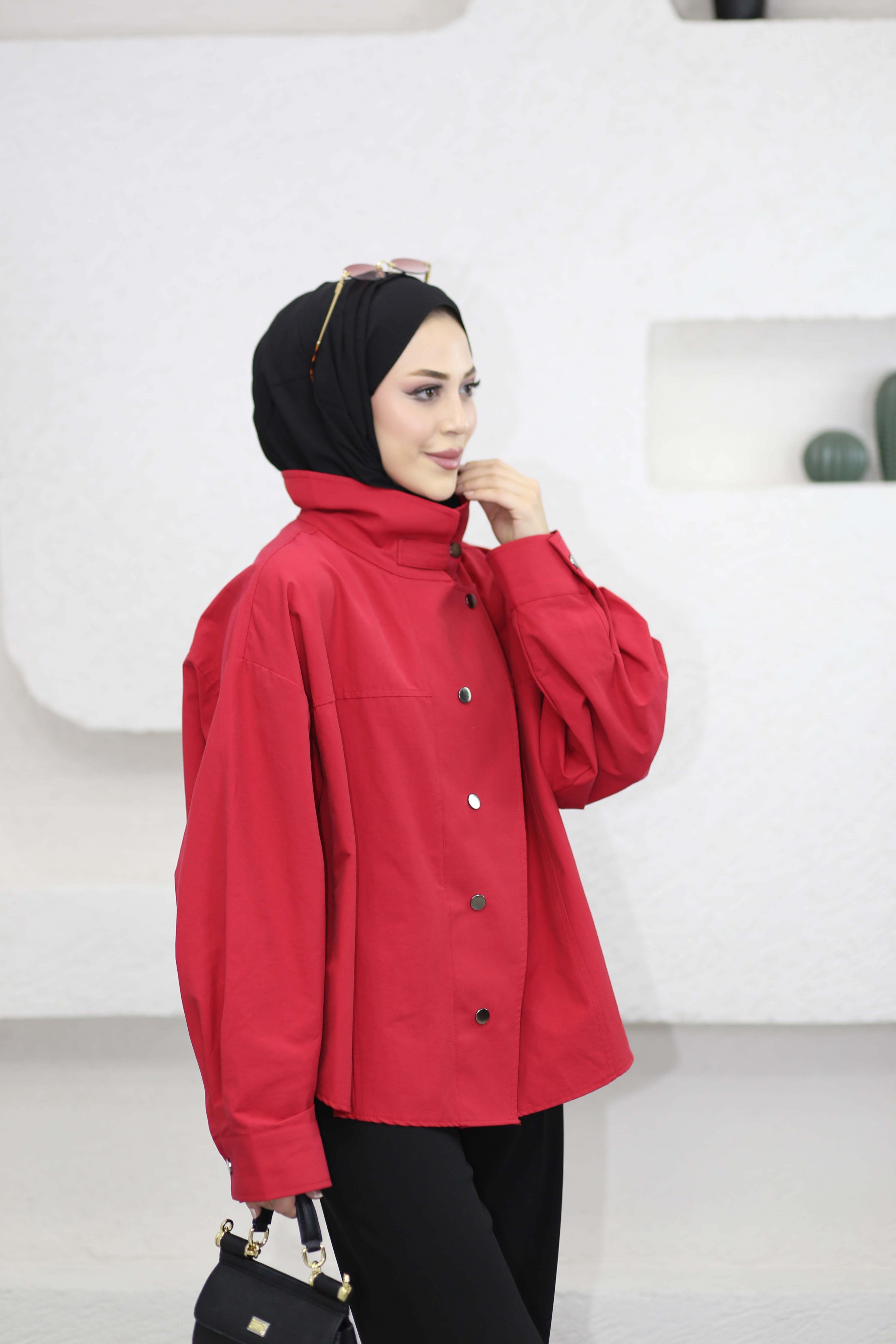 Çıtçıtlı Gömlek Kırmızı 5131