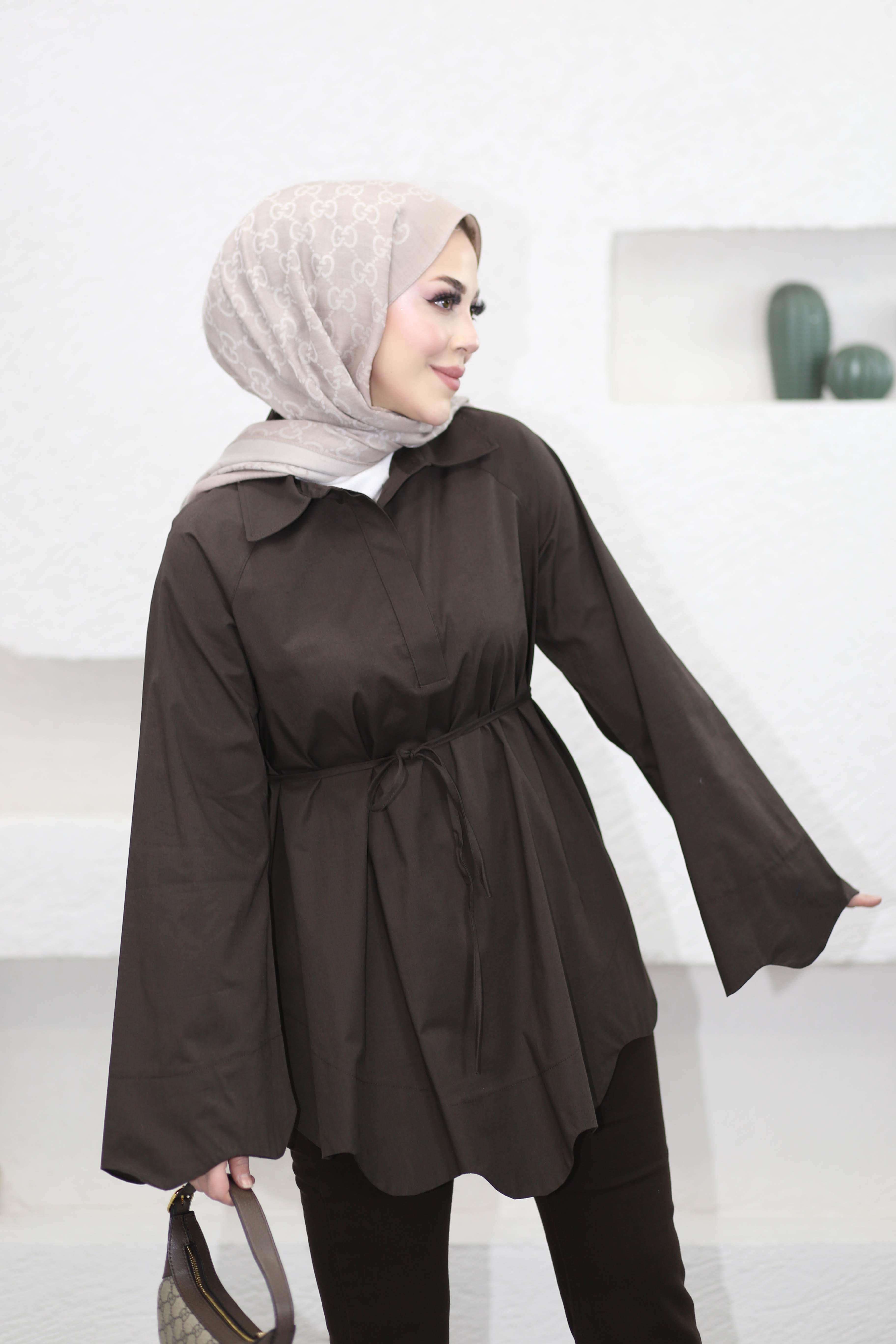 Rael Belden Bağlamalı Gömlek Kahverengi 601