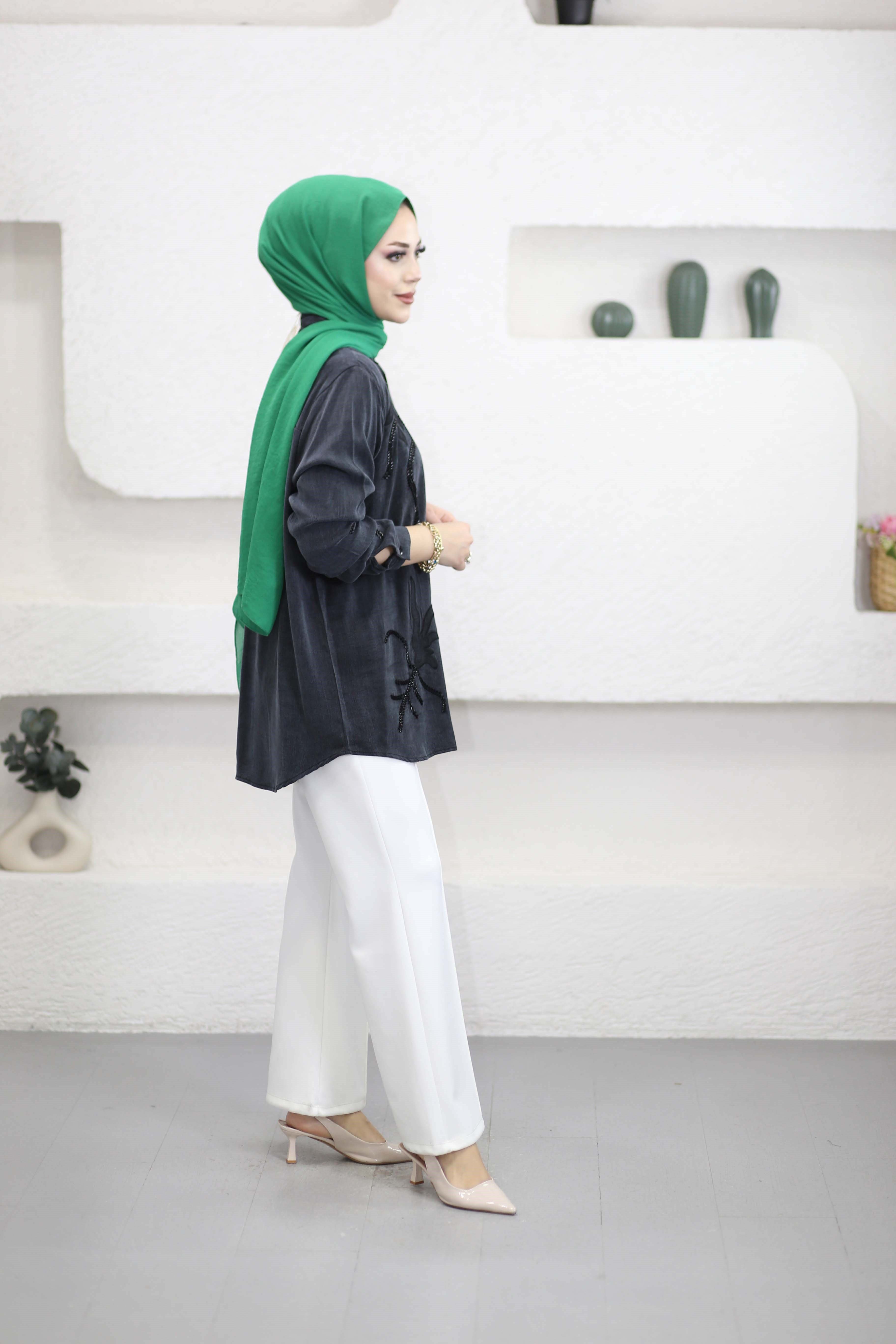 Nour Gömlek Siyah 2106