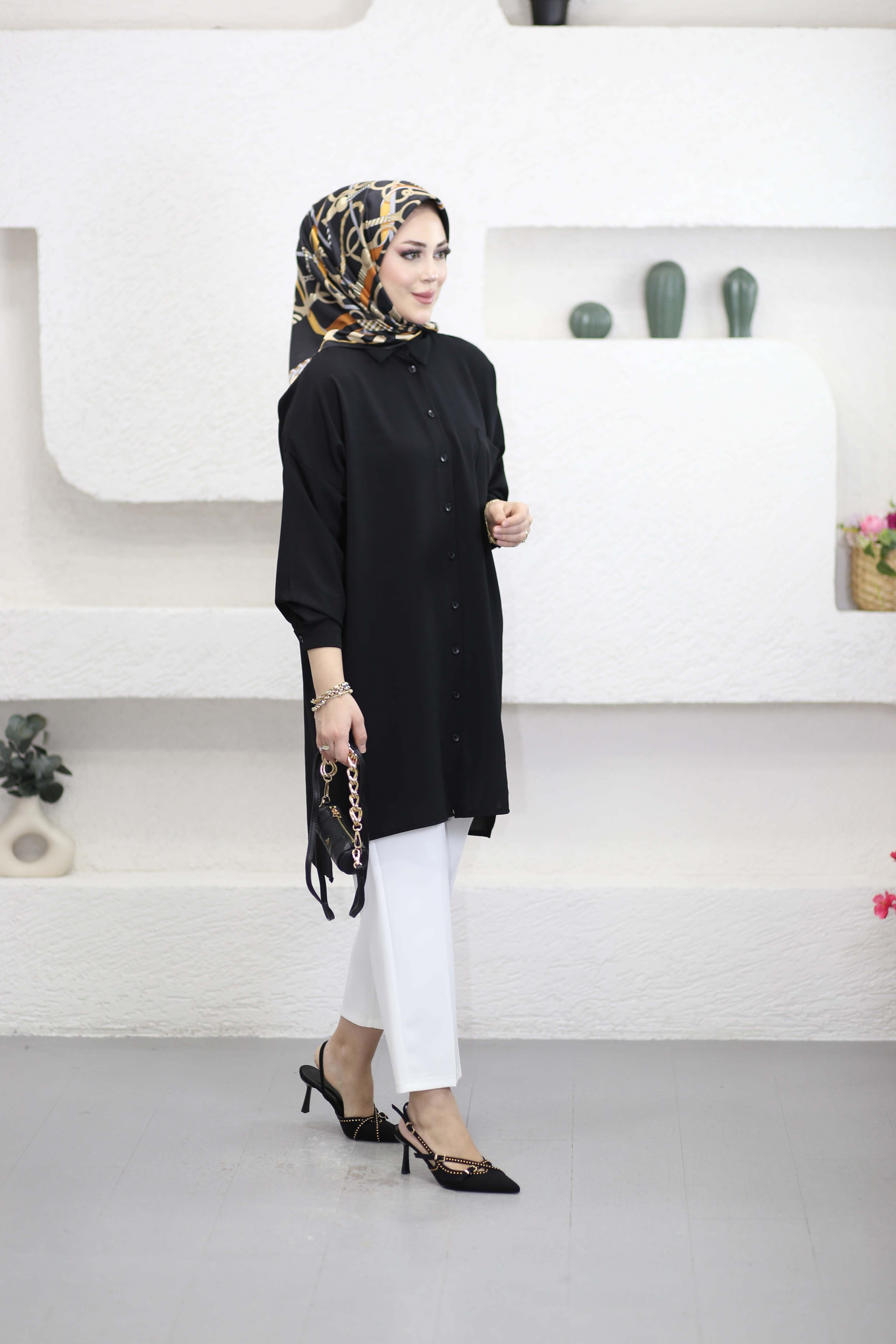 Tek Cepli Linda Tunik Siyah 1590