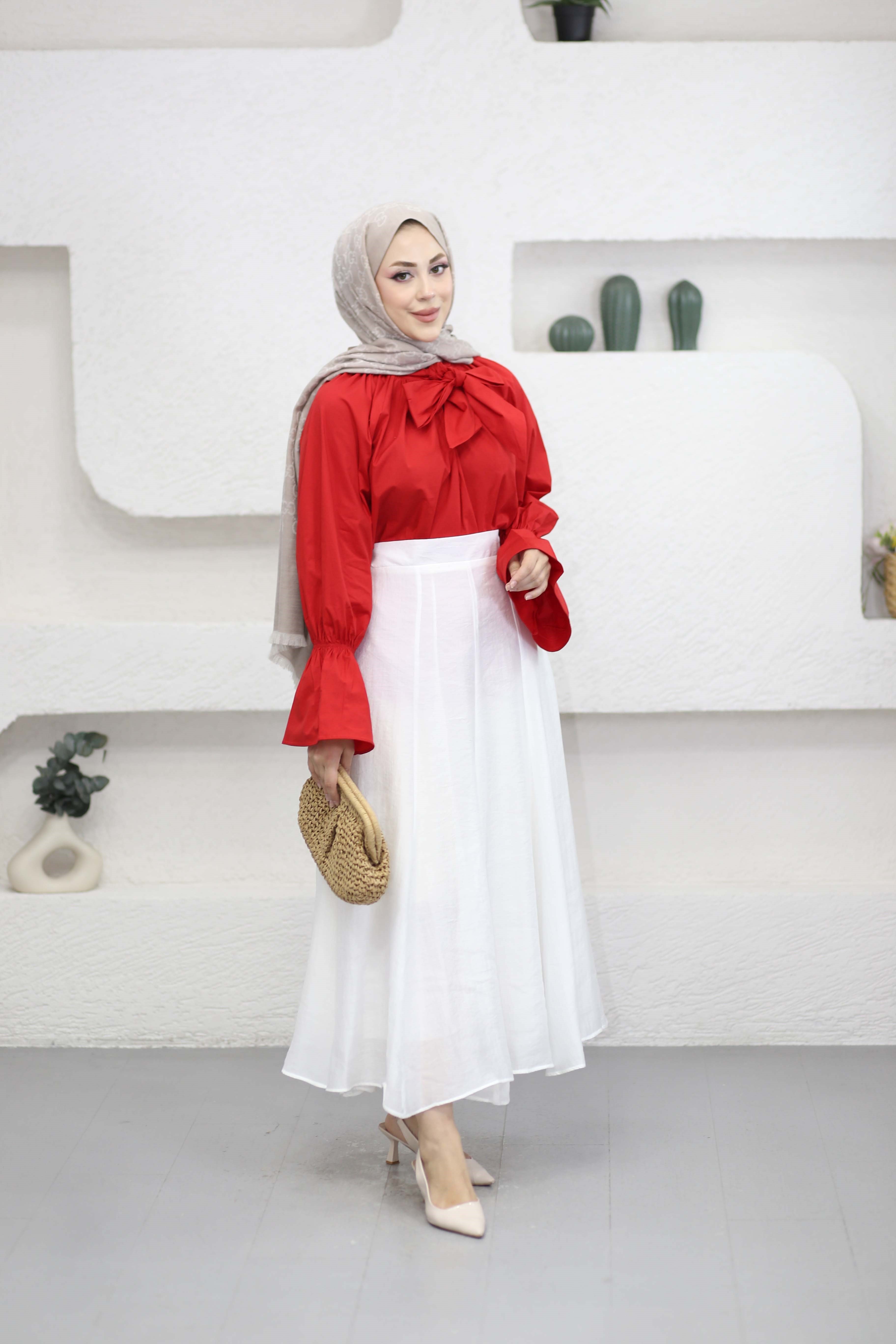 Şeker Poplin Gömlek(ÖN SİPARİŞ) Kırmızı 6961