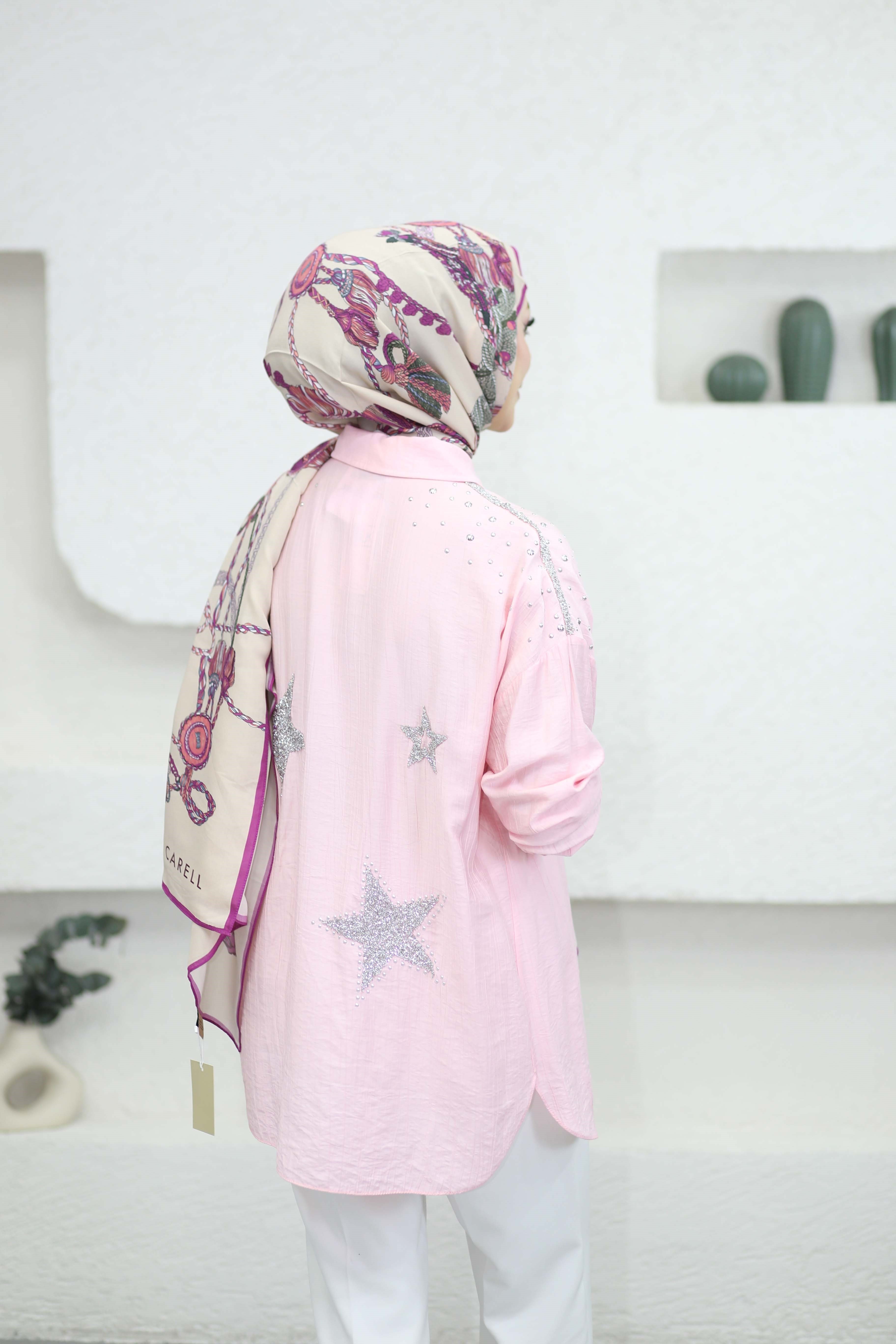 Arkası Yıldızlı Gömlek Pembe 170306