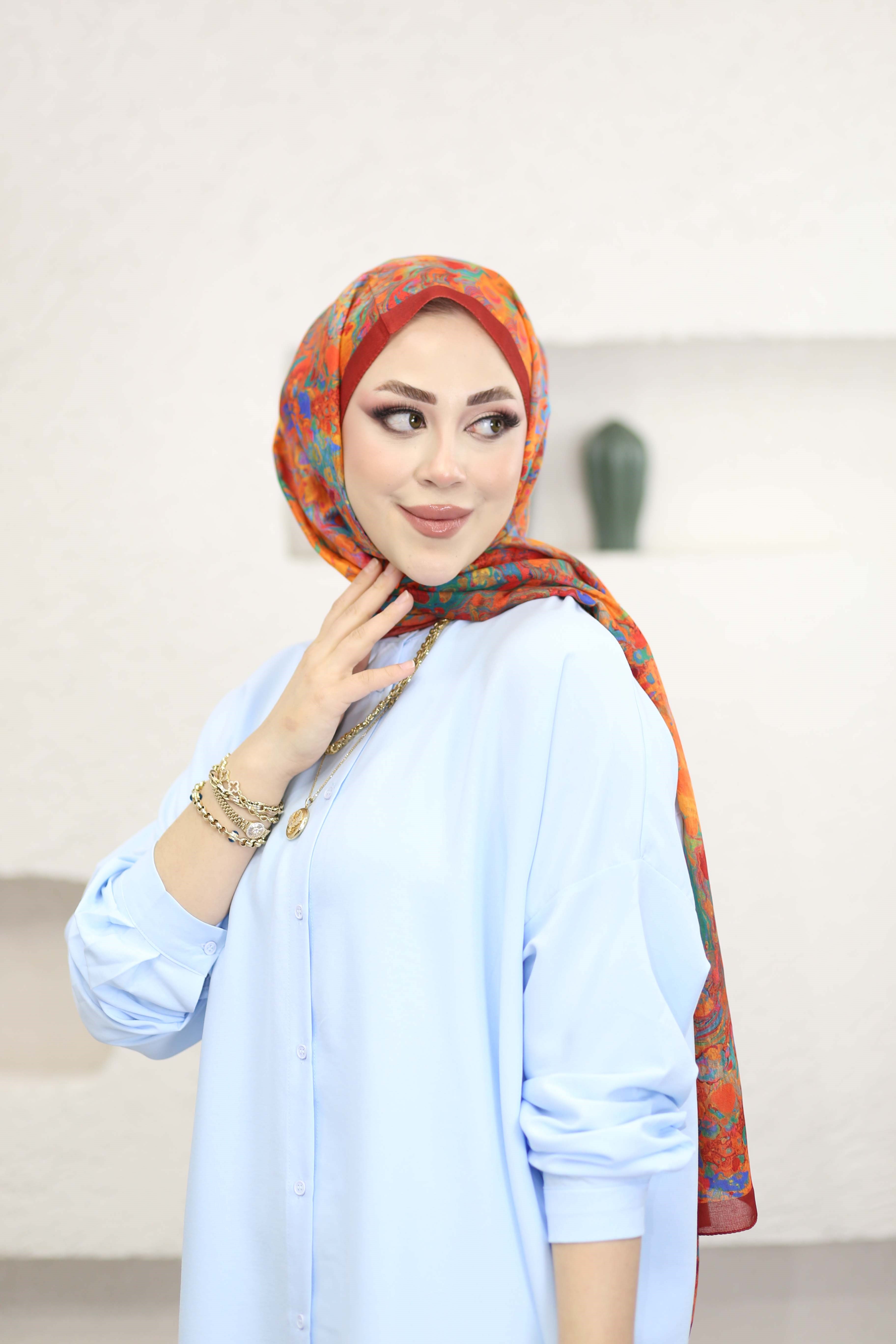 Hakim Yaka Basıc Gömlek Bebe Mavi 3201