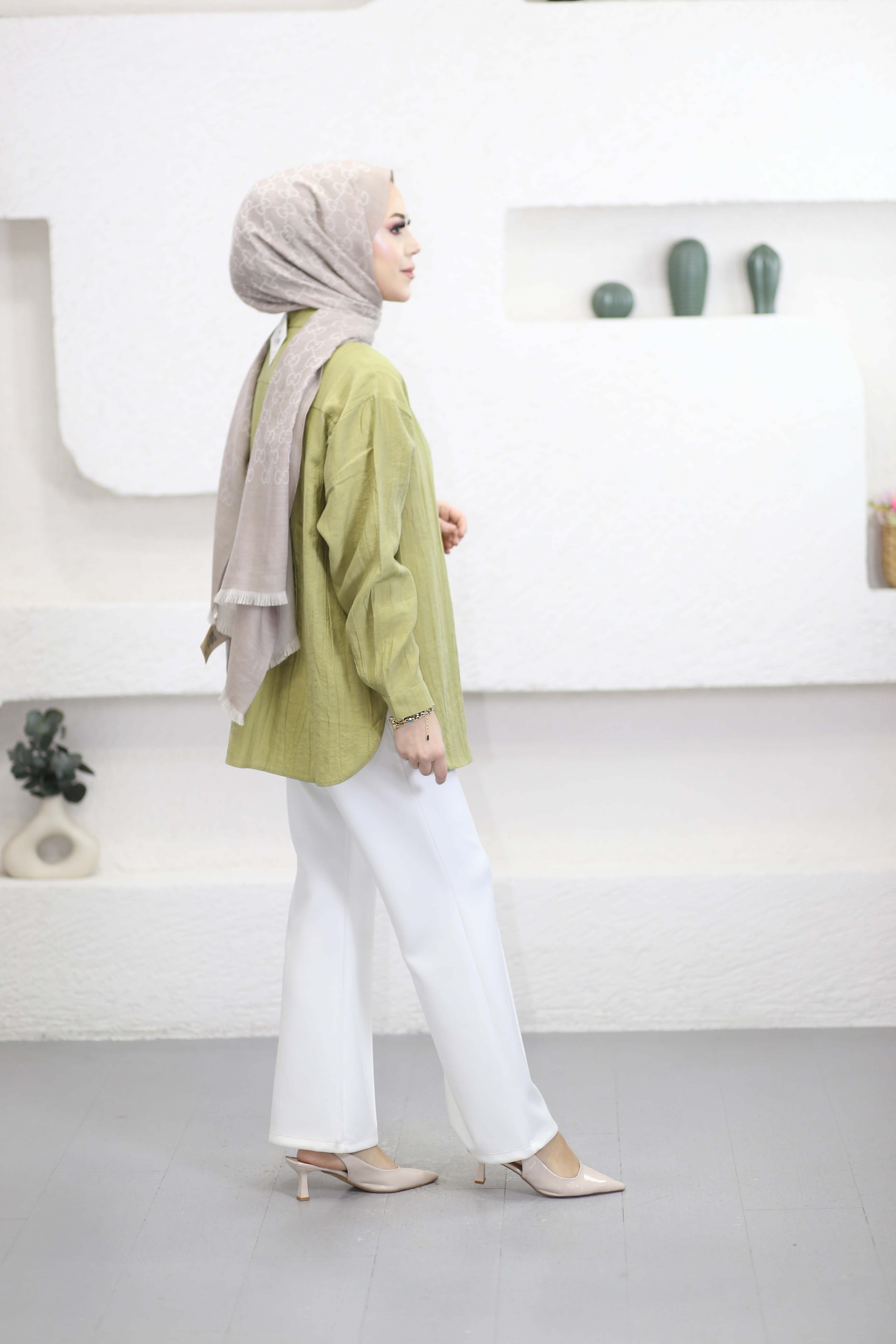 Yan Bağlamalı Tunik Yeşil 6209