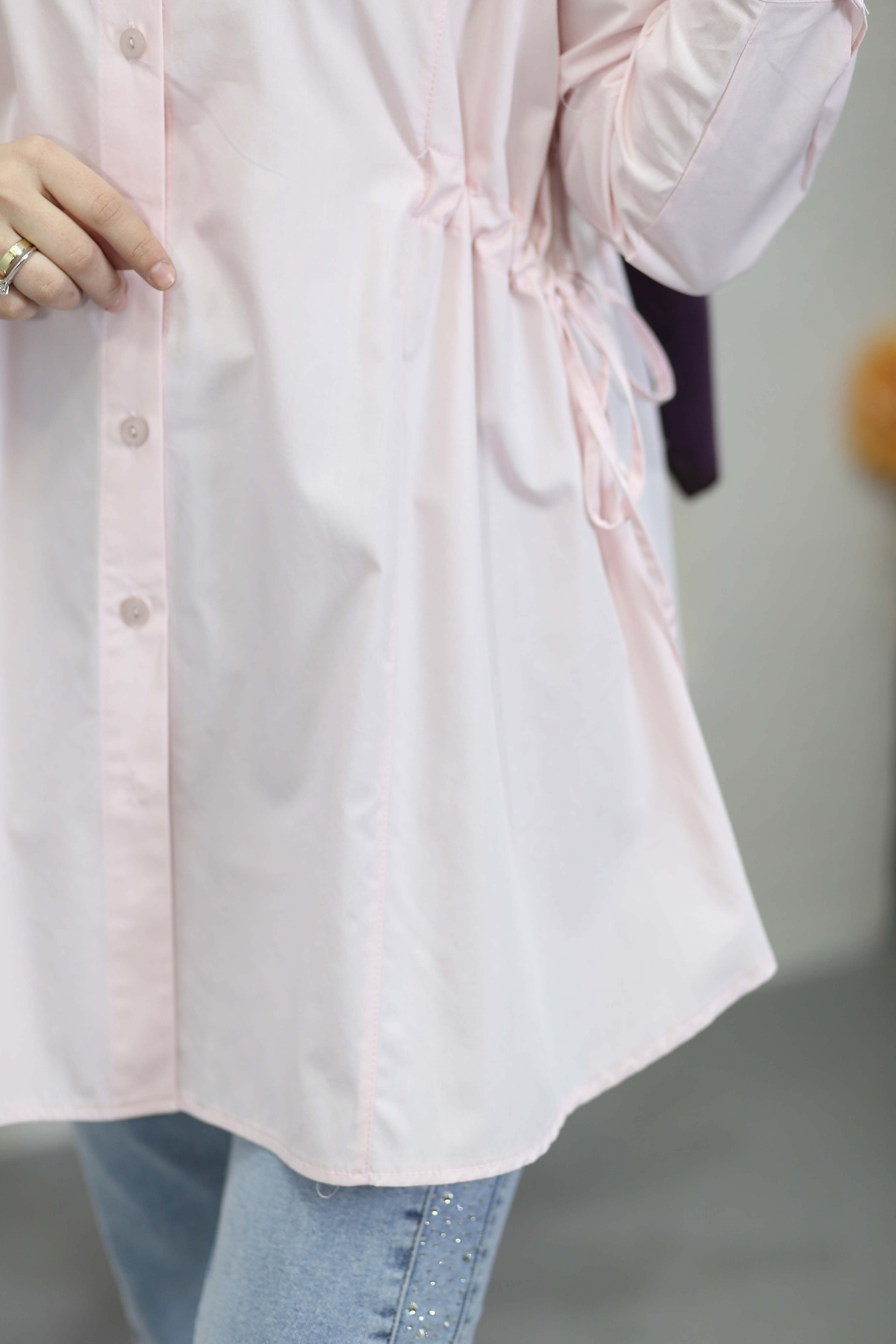 Beli Tünelli Gömlek Pembe 4673