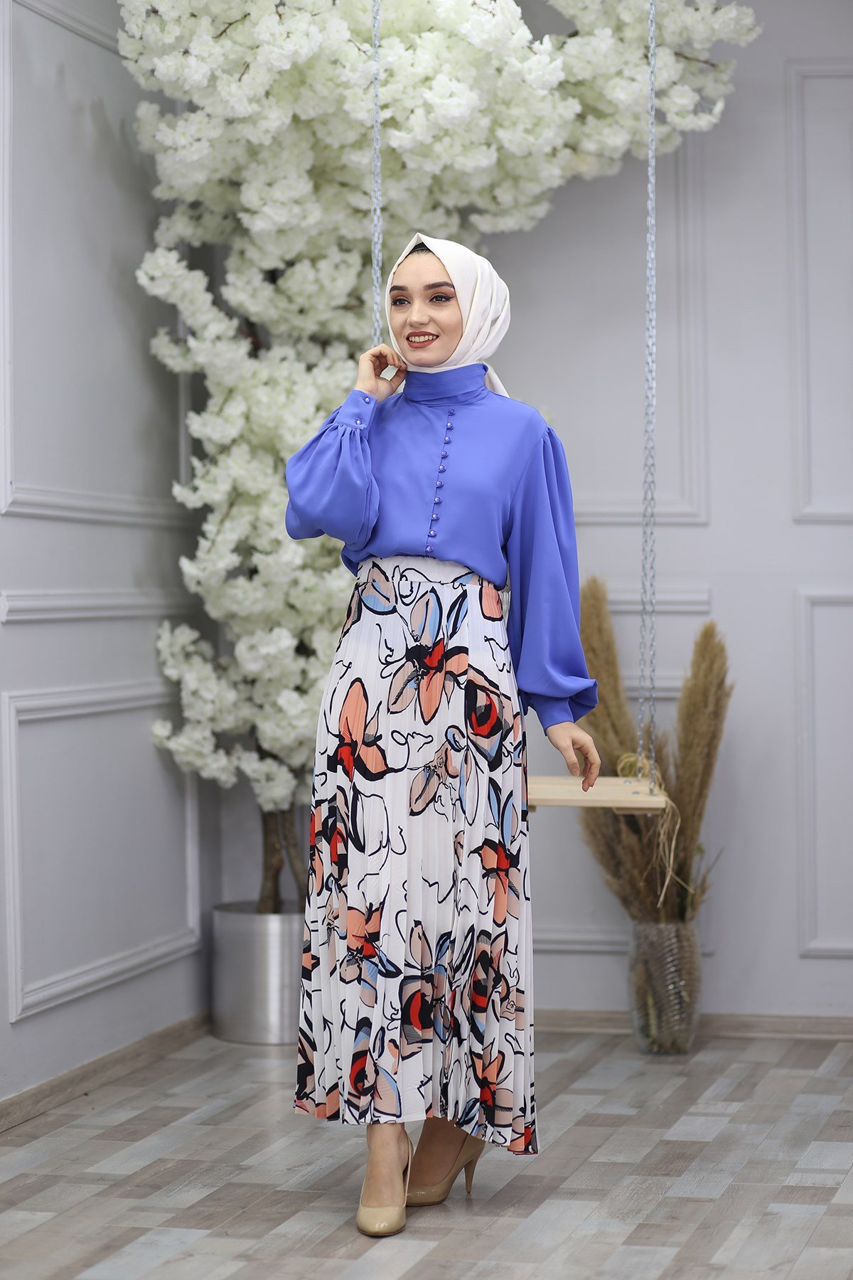 BALON KOL GÖMLEK İNDİGO -  QUQA