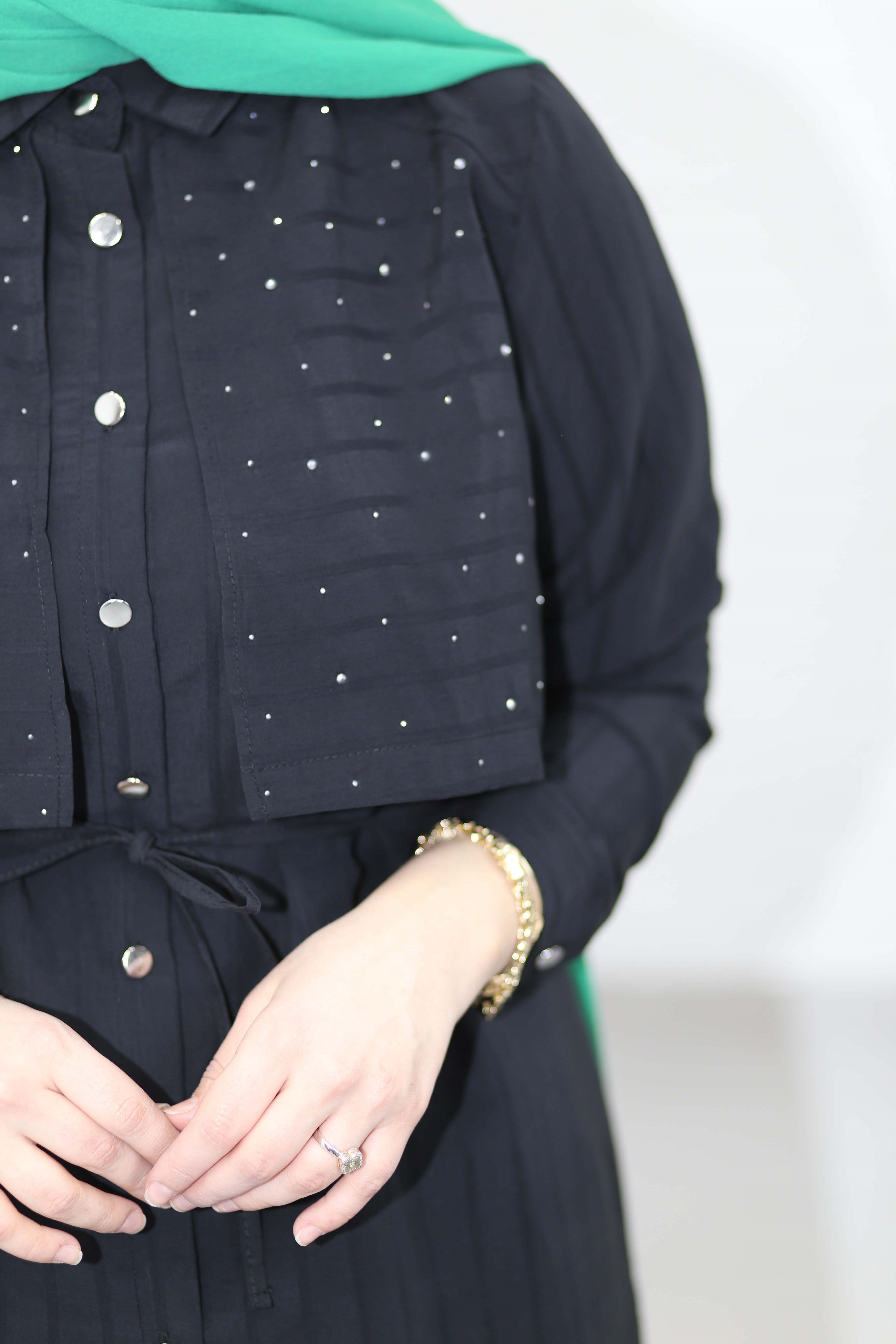 Allerli Taşlı Napoli Tunik Siyah 2138