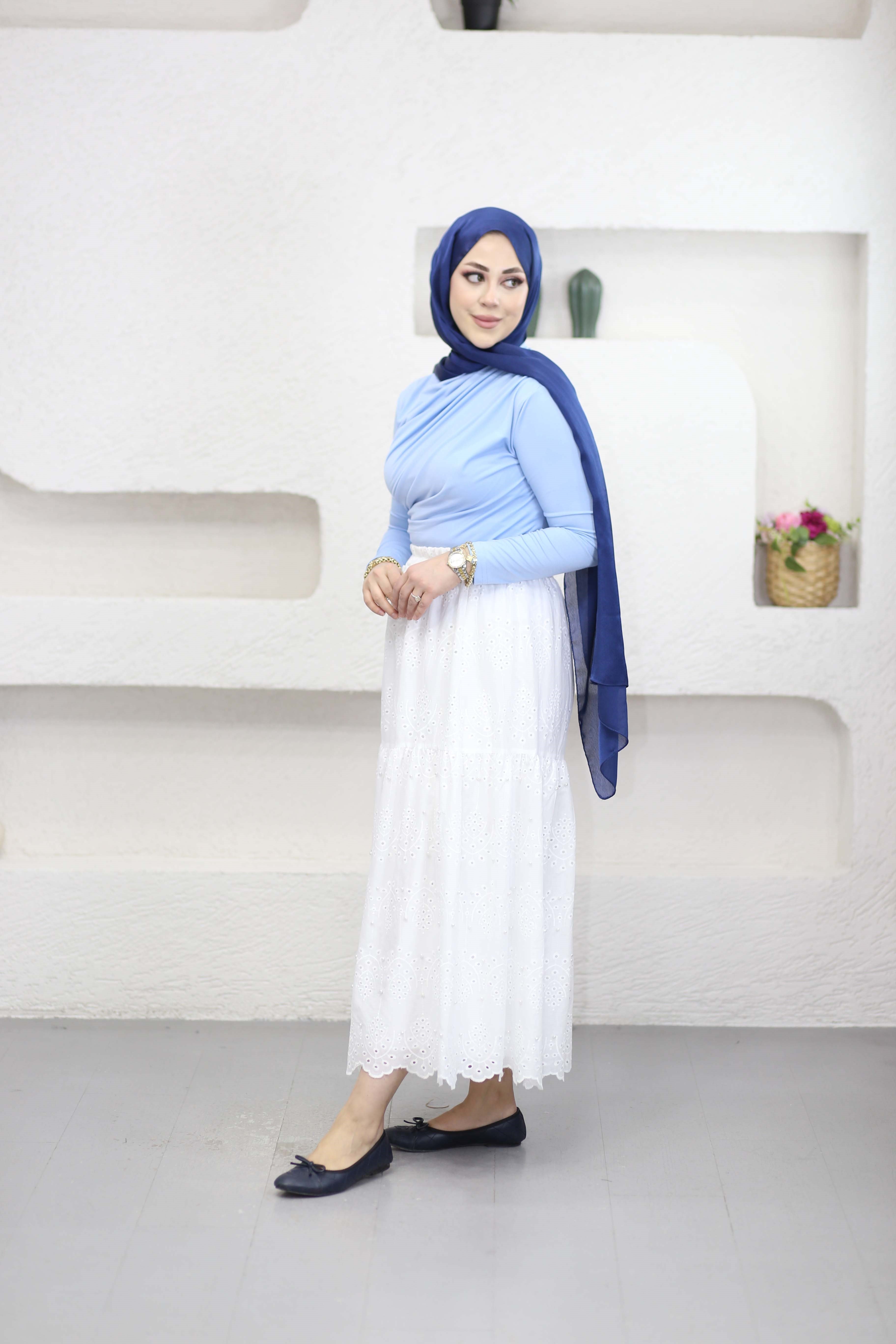 Drapeli Bluz Bebe Mavi 9871