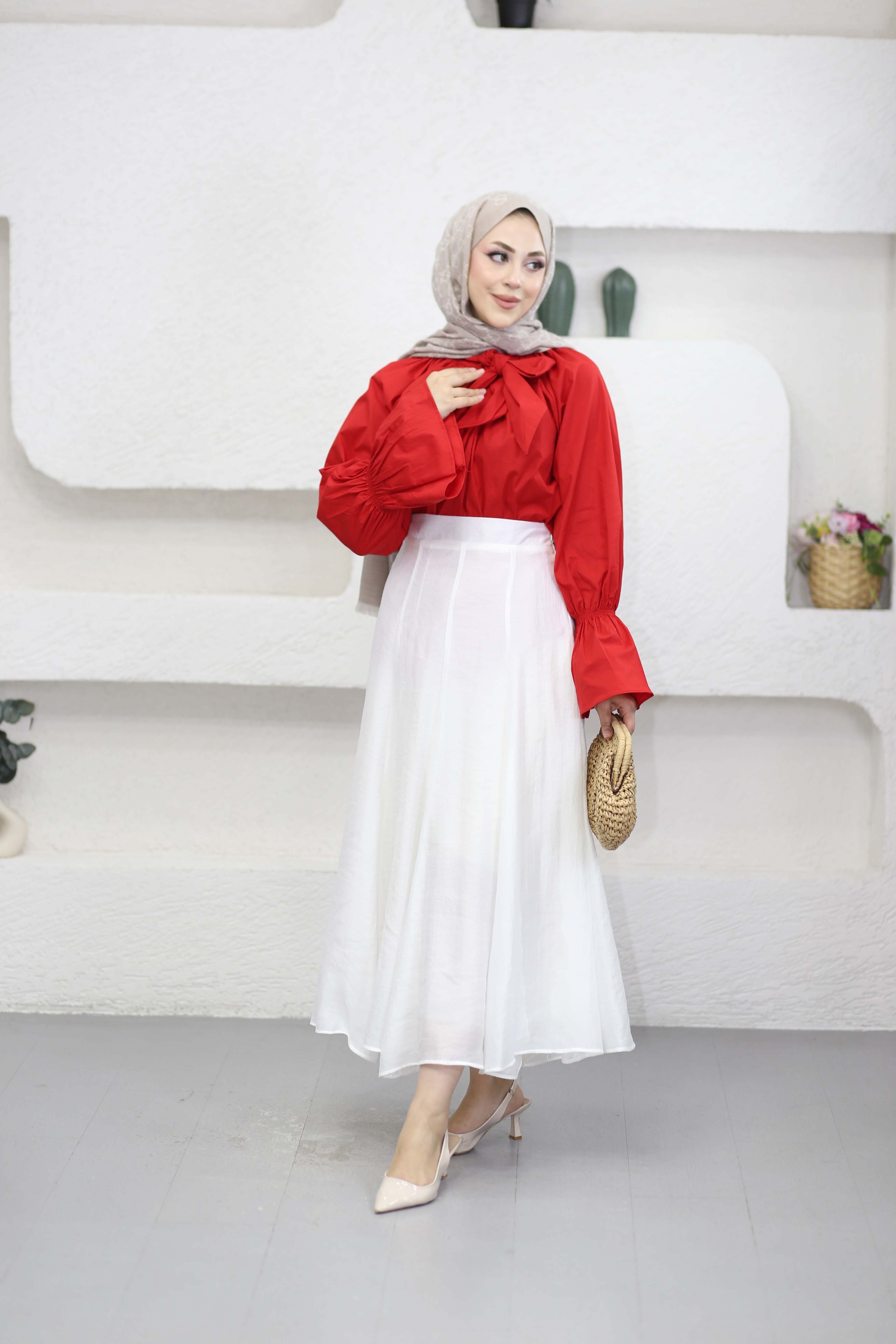 Şeker Poplin Gömlek(ÖN SİPARİŞ) Kırmızı 6961