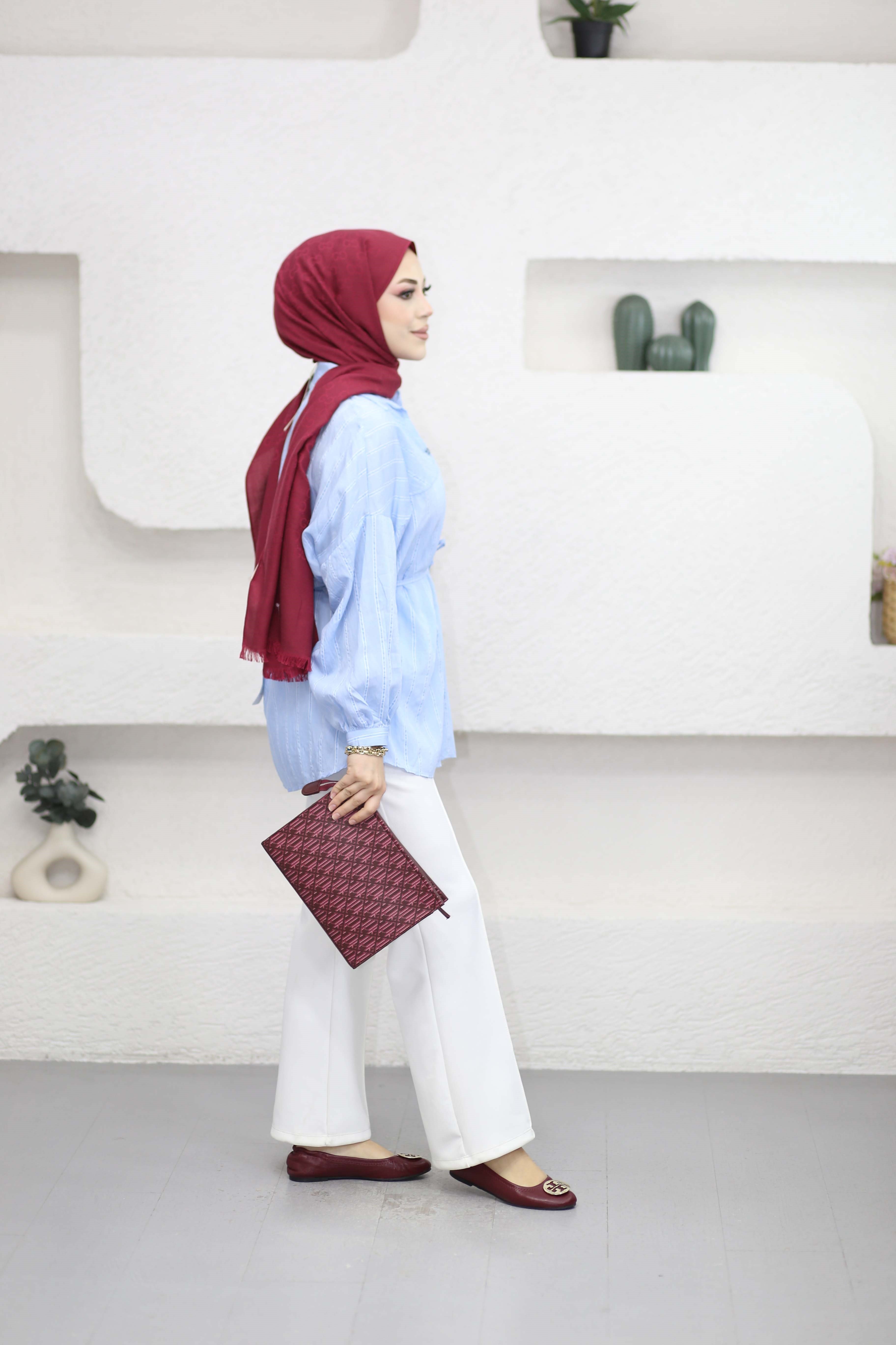 Çizgili Esio Gömlek Mavi 2285