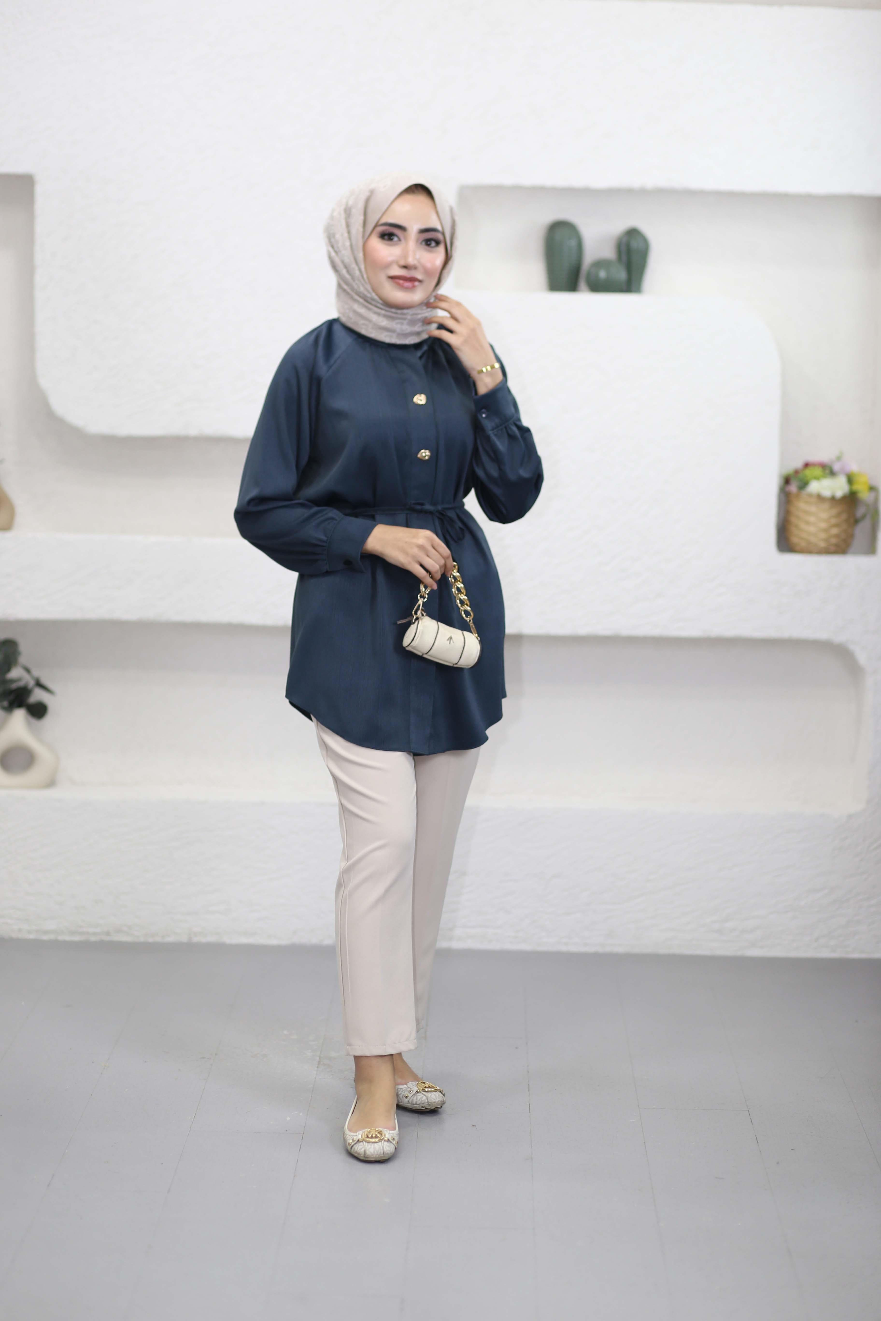 Pirinç Düğmeli Gömlek Petrol 5100