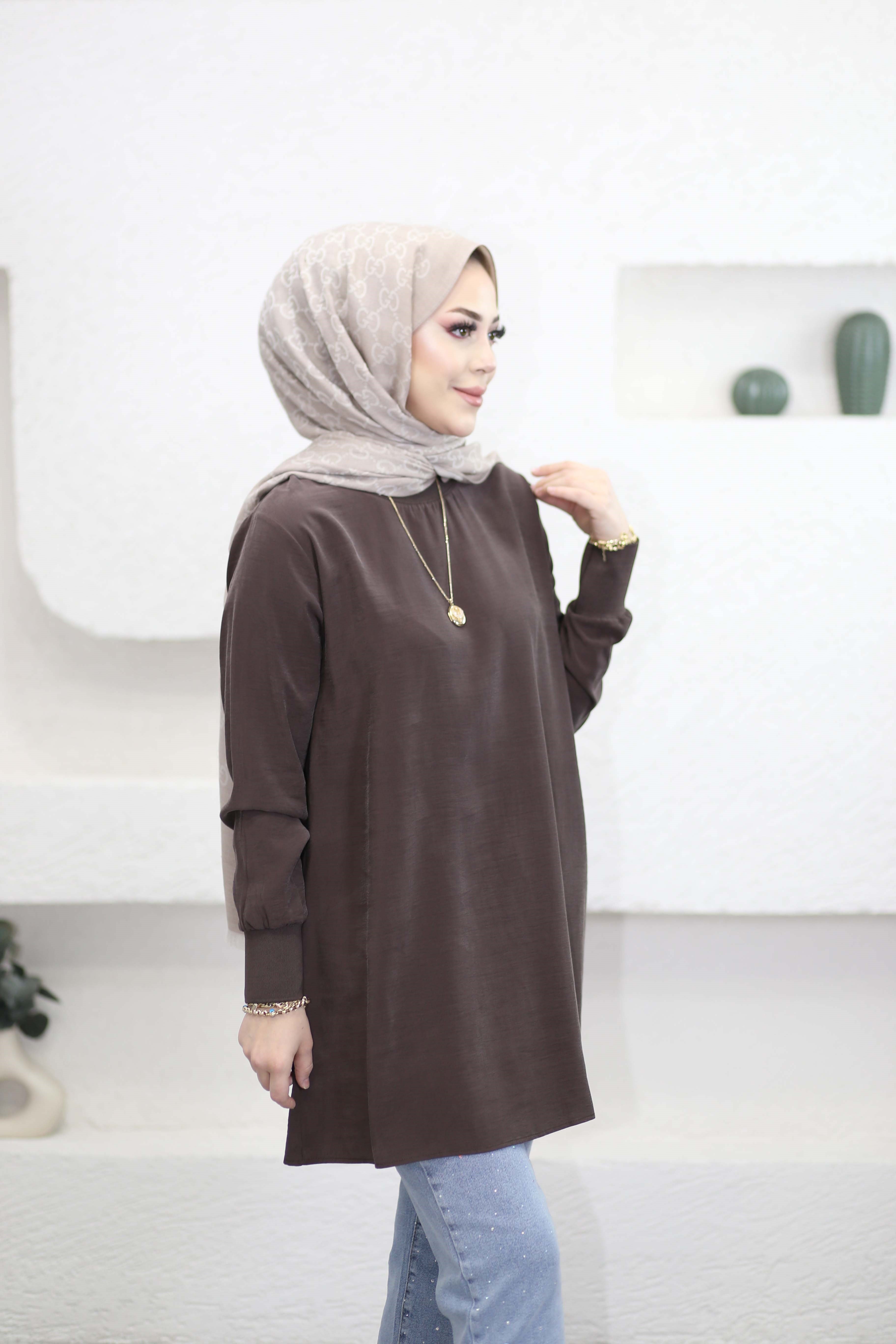 Basıc Tunik Kahverengi 4666