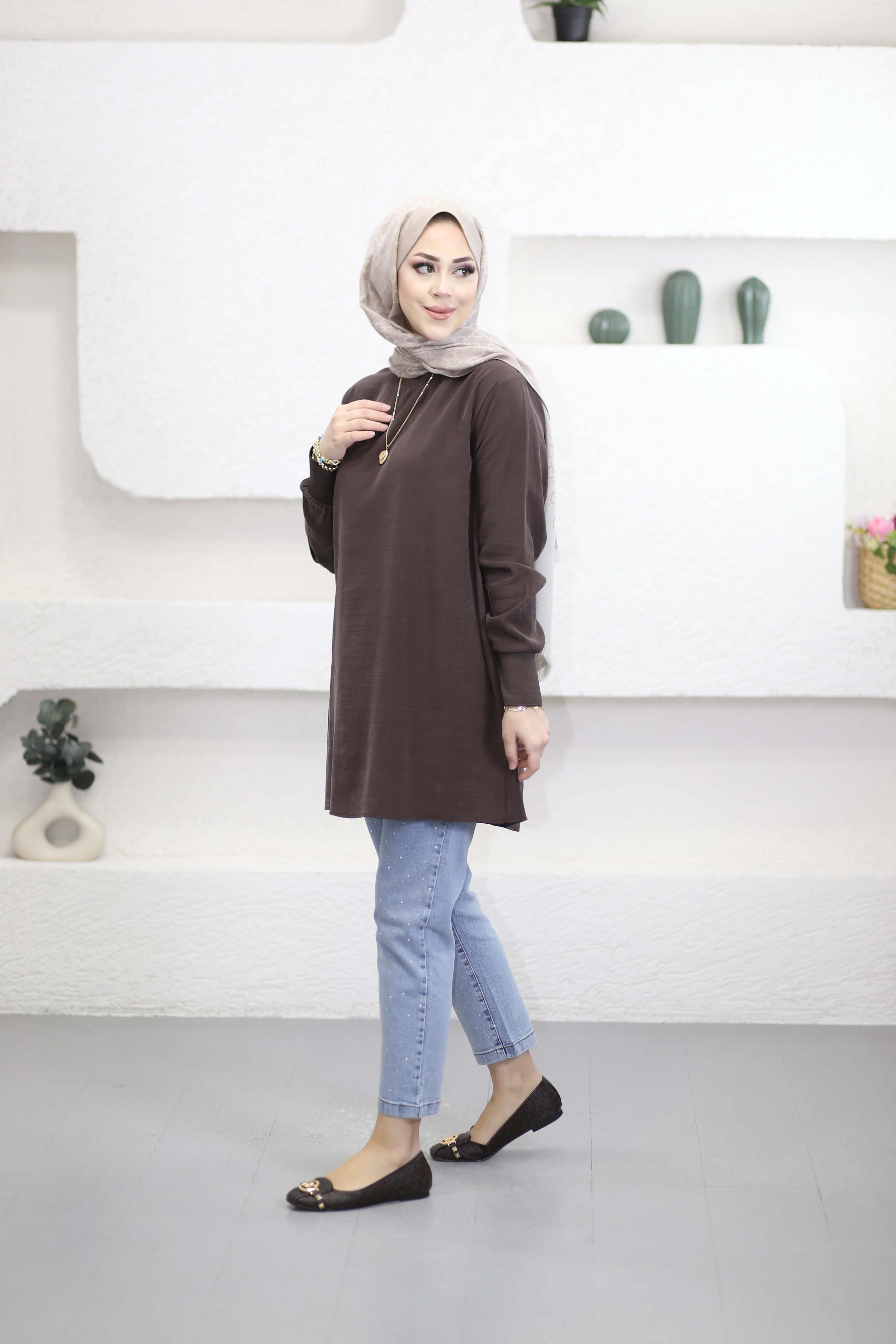 Basıc Tunik Kahverengi 4666