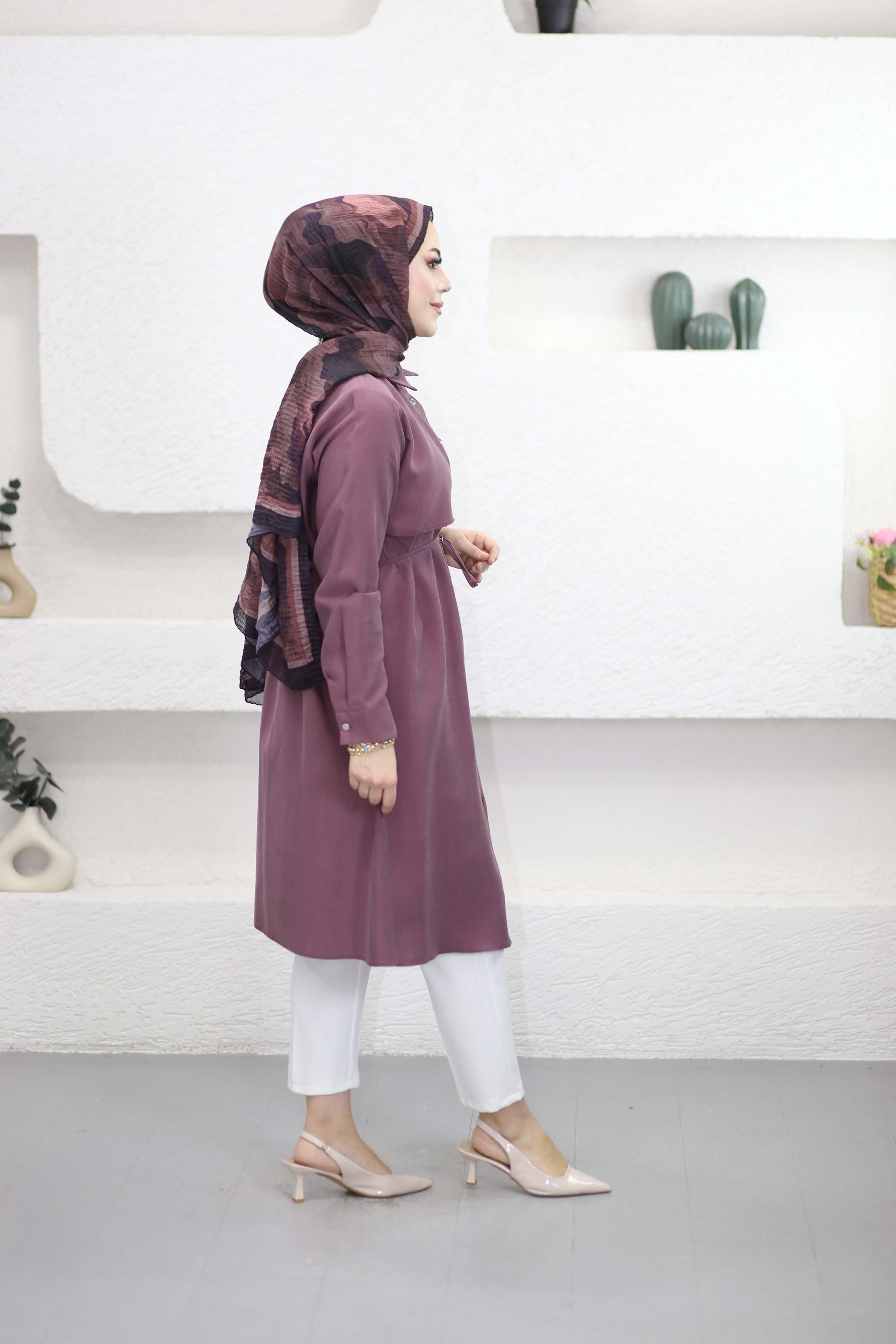 Önü Allerli Twist Tunik Gül Kurusu 2104