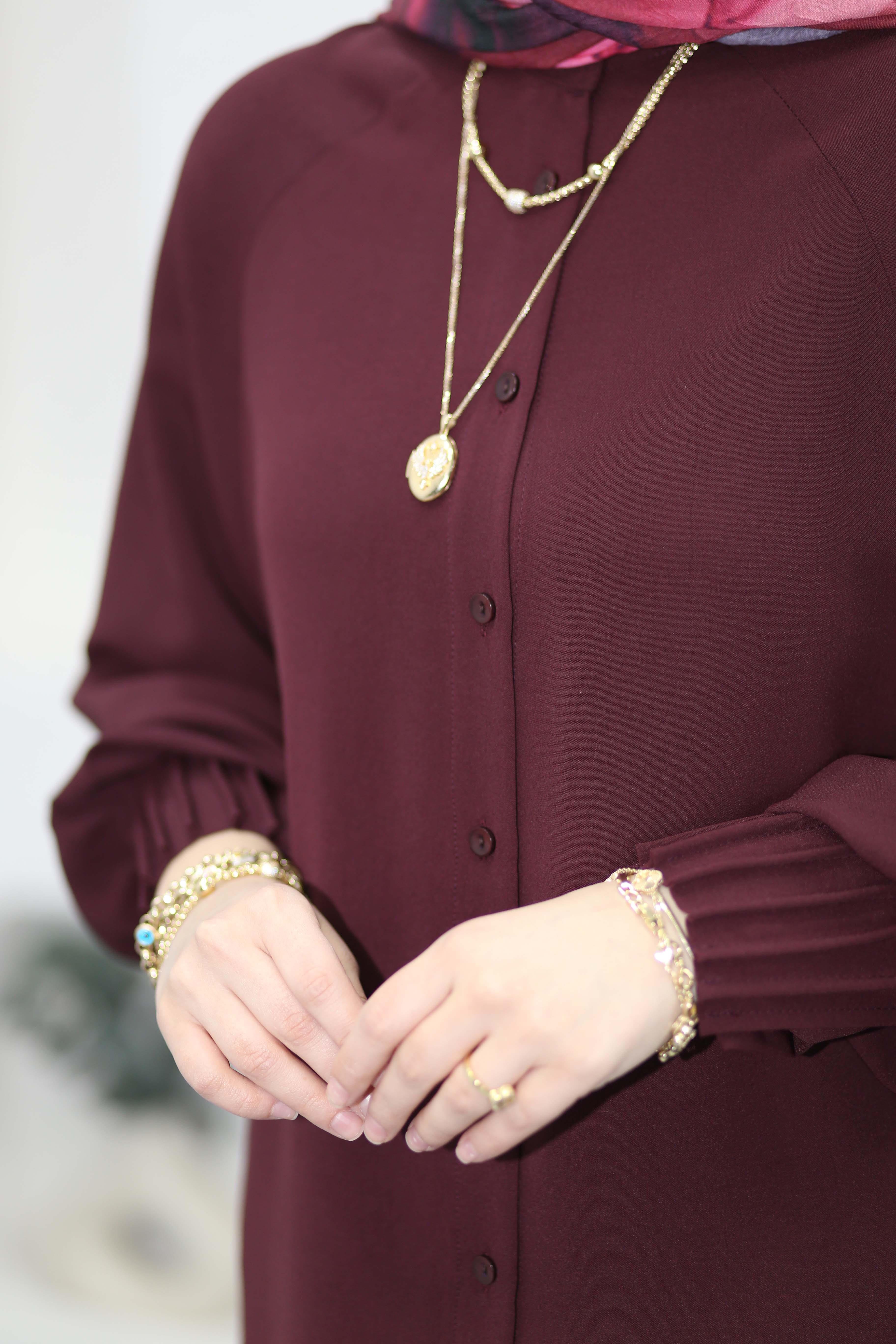 Kolları Nervüllü Tunik Bordo 1176