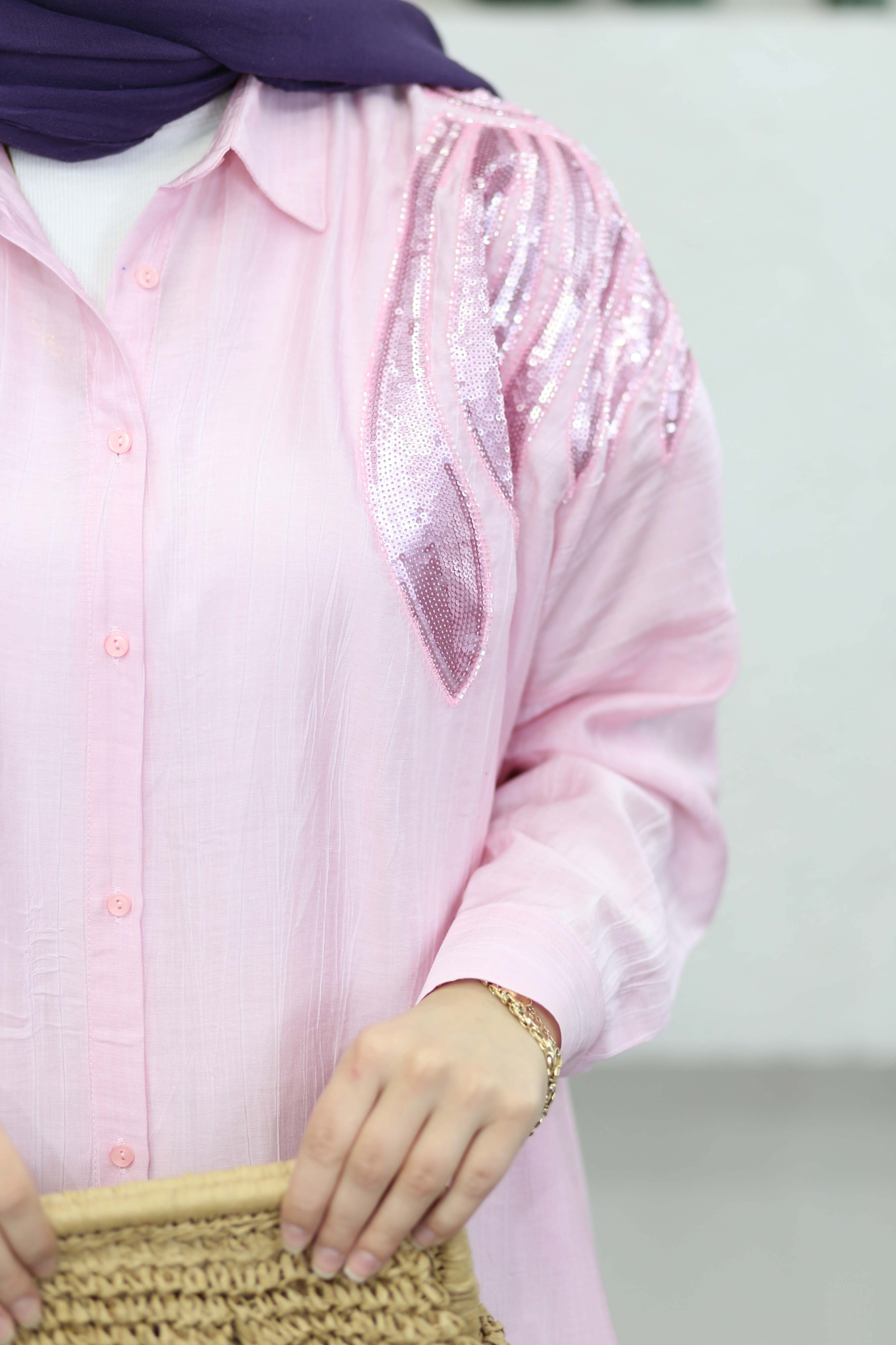 Stella Nakışlı Gömlek Pembe 5480