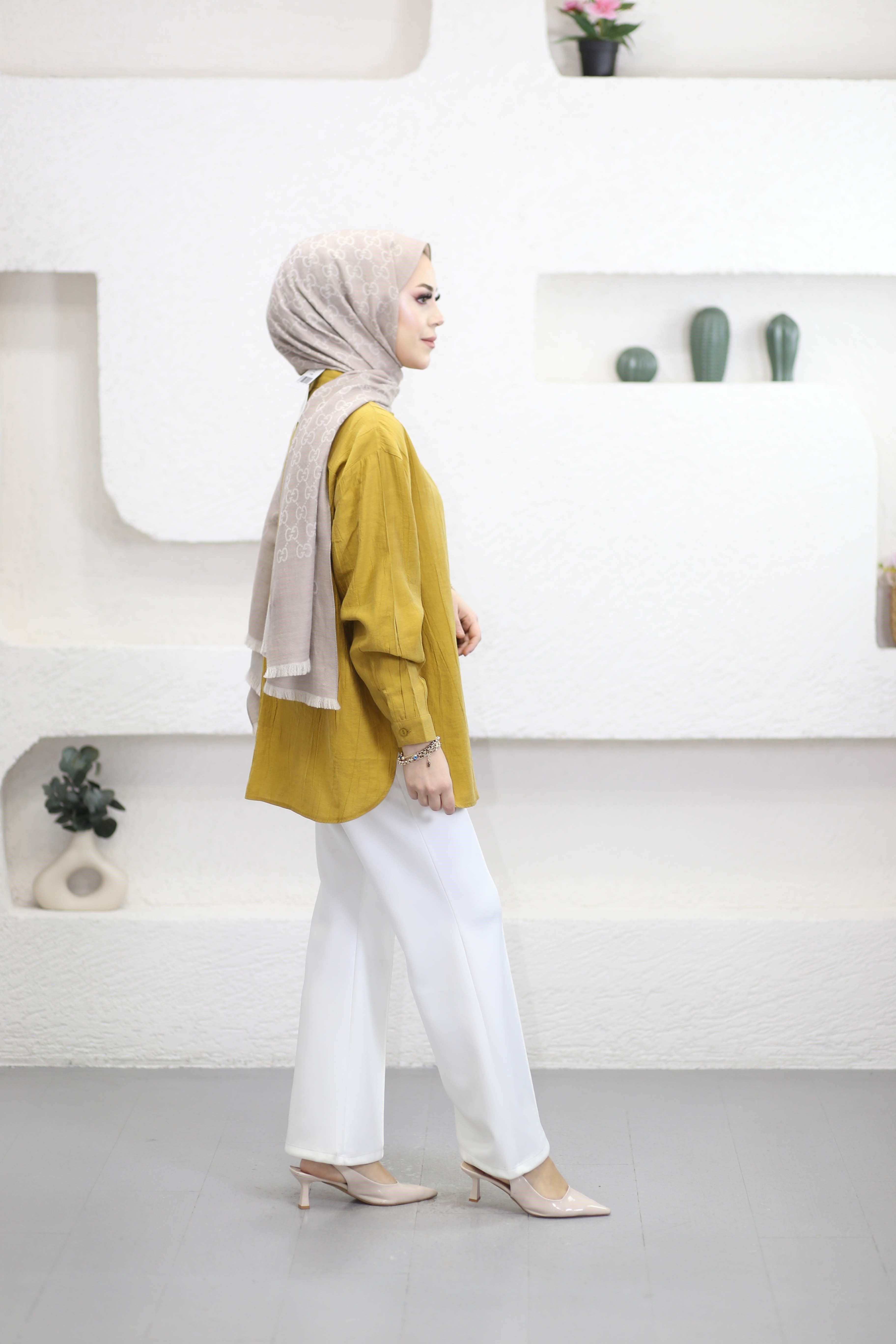 Yan Bağlamalı Tunik Hardal 6209