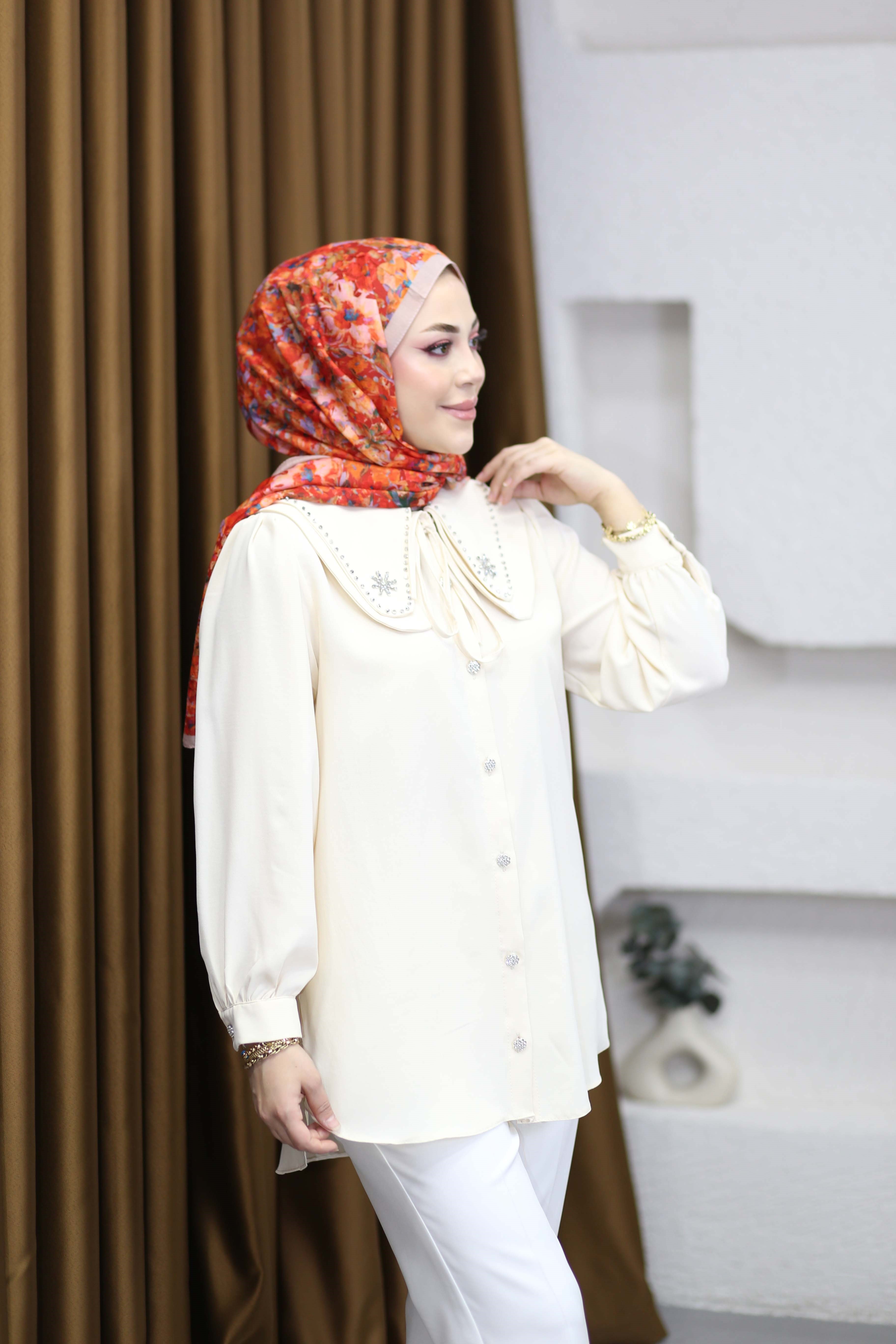 Lara Gömlek Bej 7528