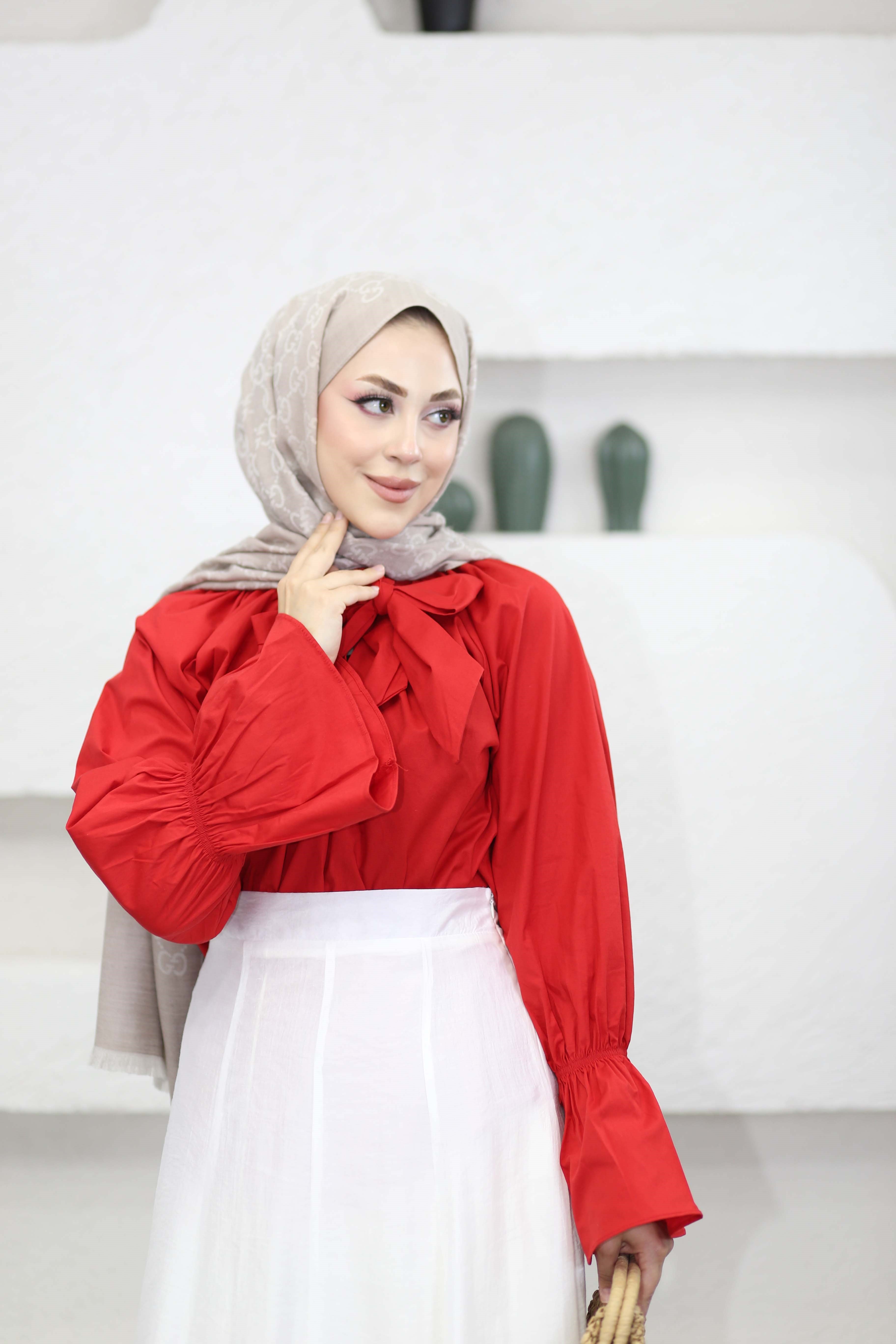 Şeker Poplin Gömlek(ÖN SİPARİŞ) Kırmızı 6961
