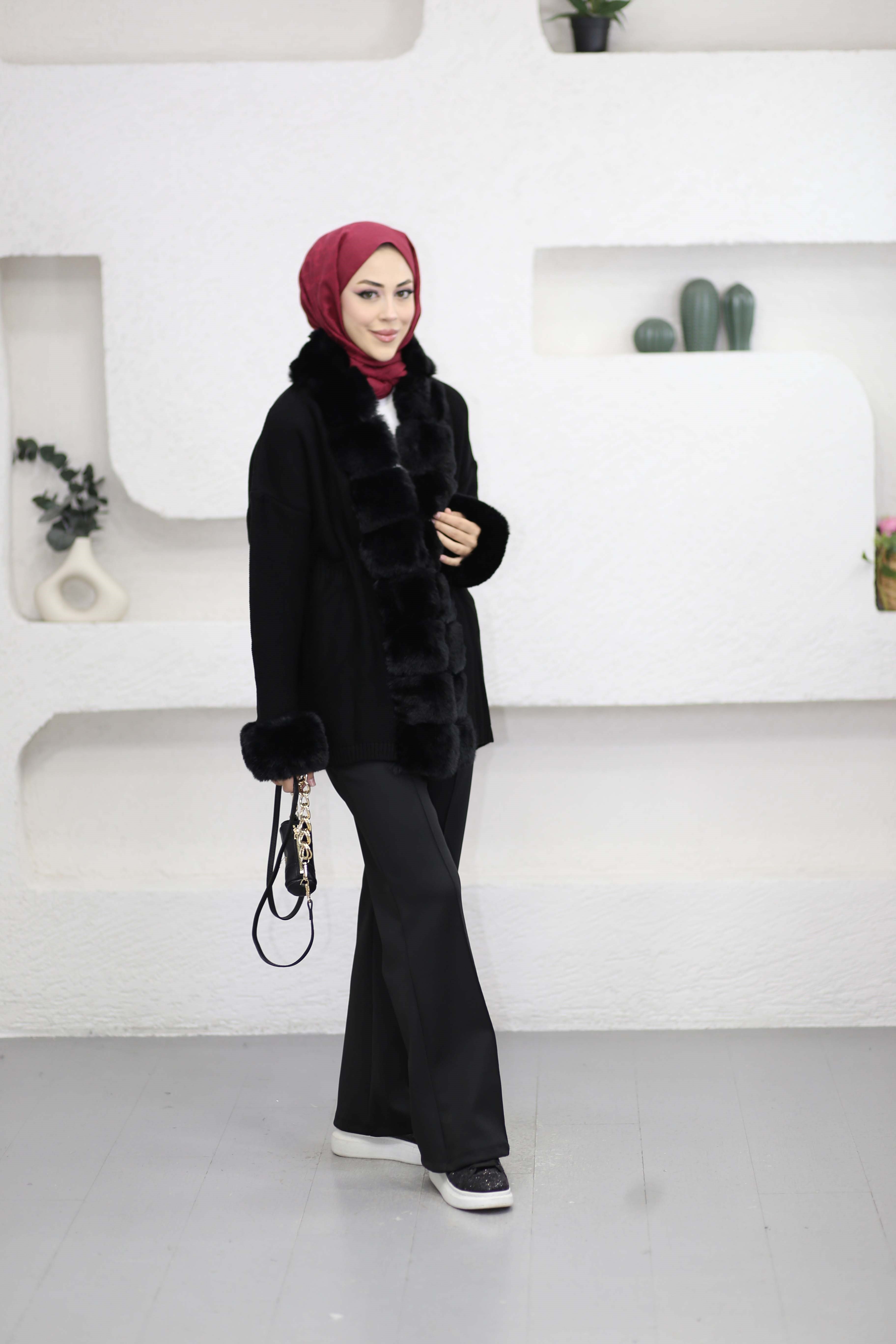 Jessı Kürk Hırka Siyah 26226