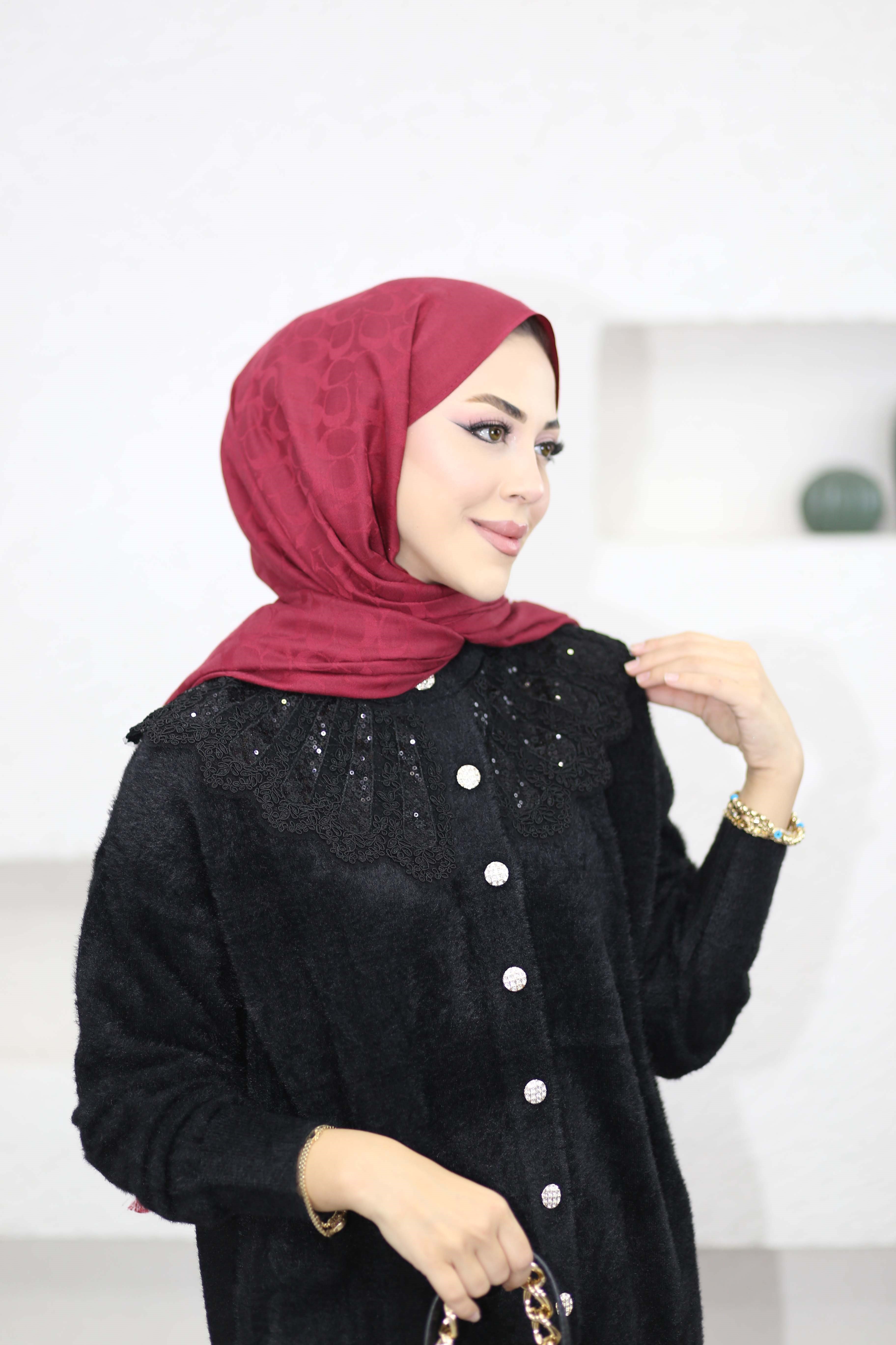 Angora Bebe Yaka Hırka Siyah 140669