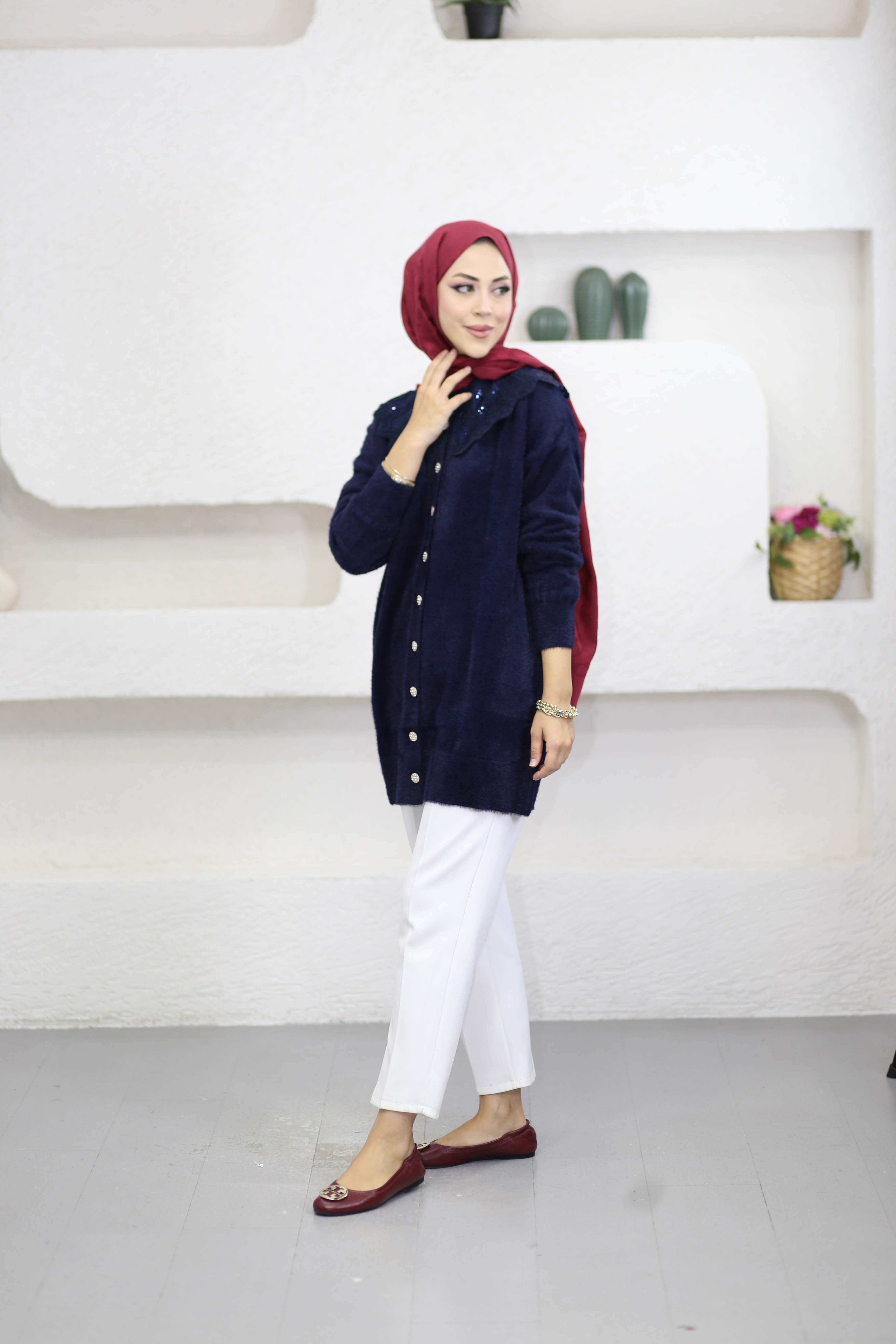 Angora Bebe Yaka Hırka Lacivert 140669