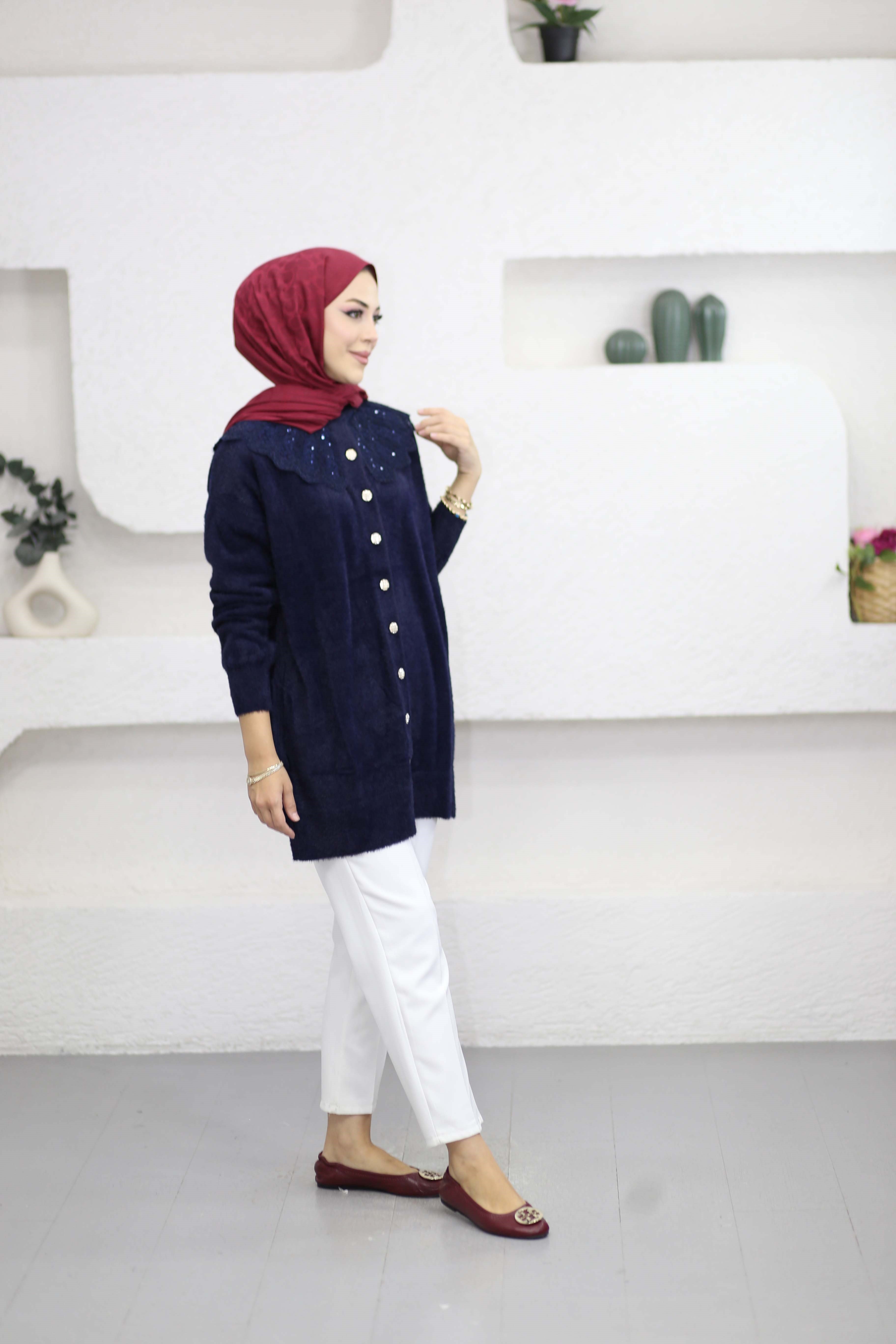Angora Bebe Yaka Hırka Lacivert 140669