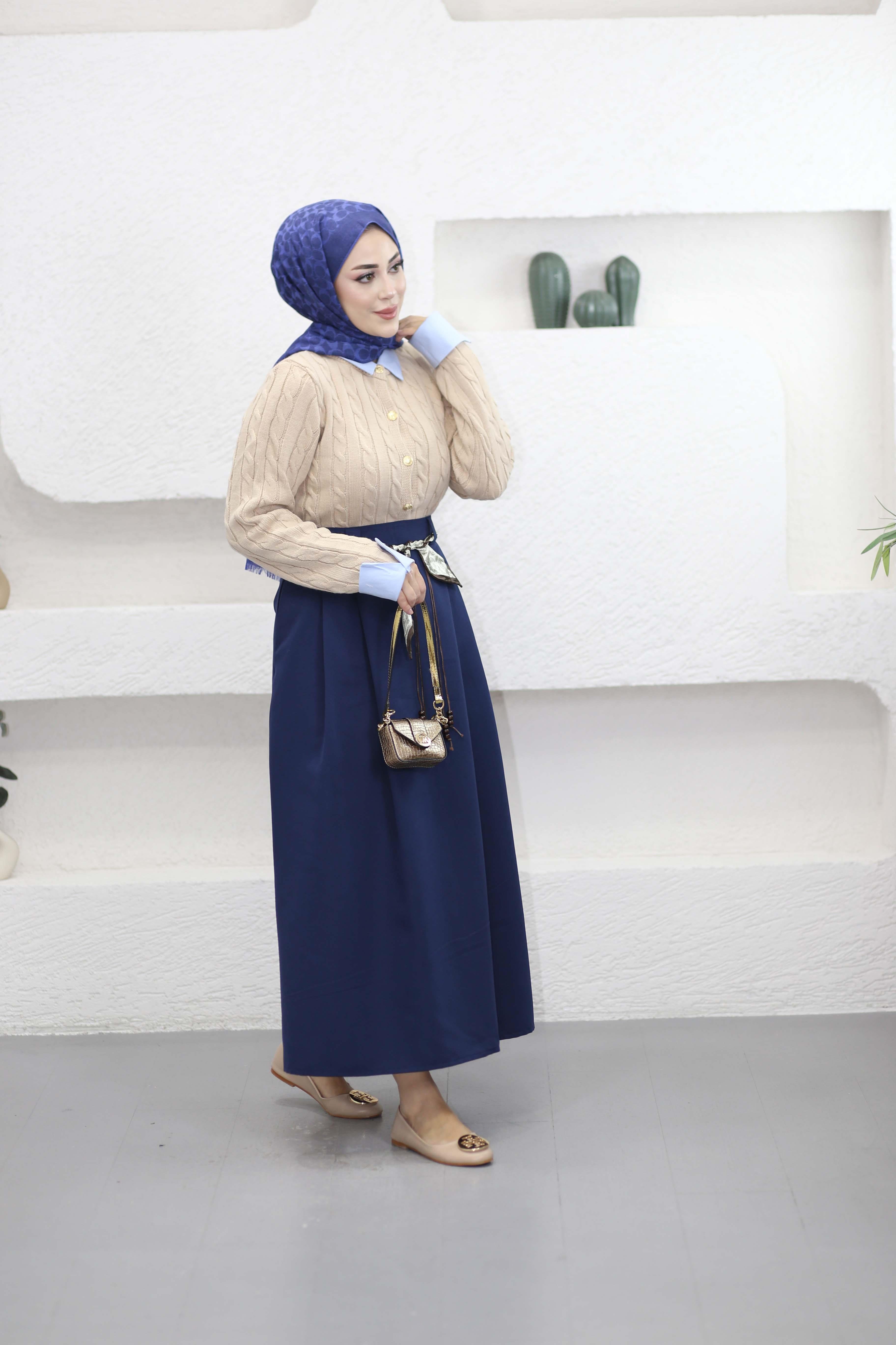 Olivia Gömlek Yaka Triko Hırka Camel 709