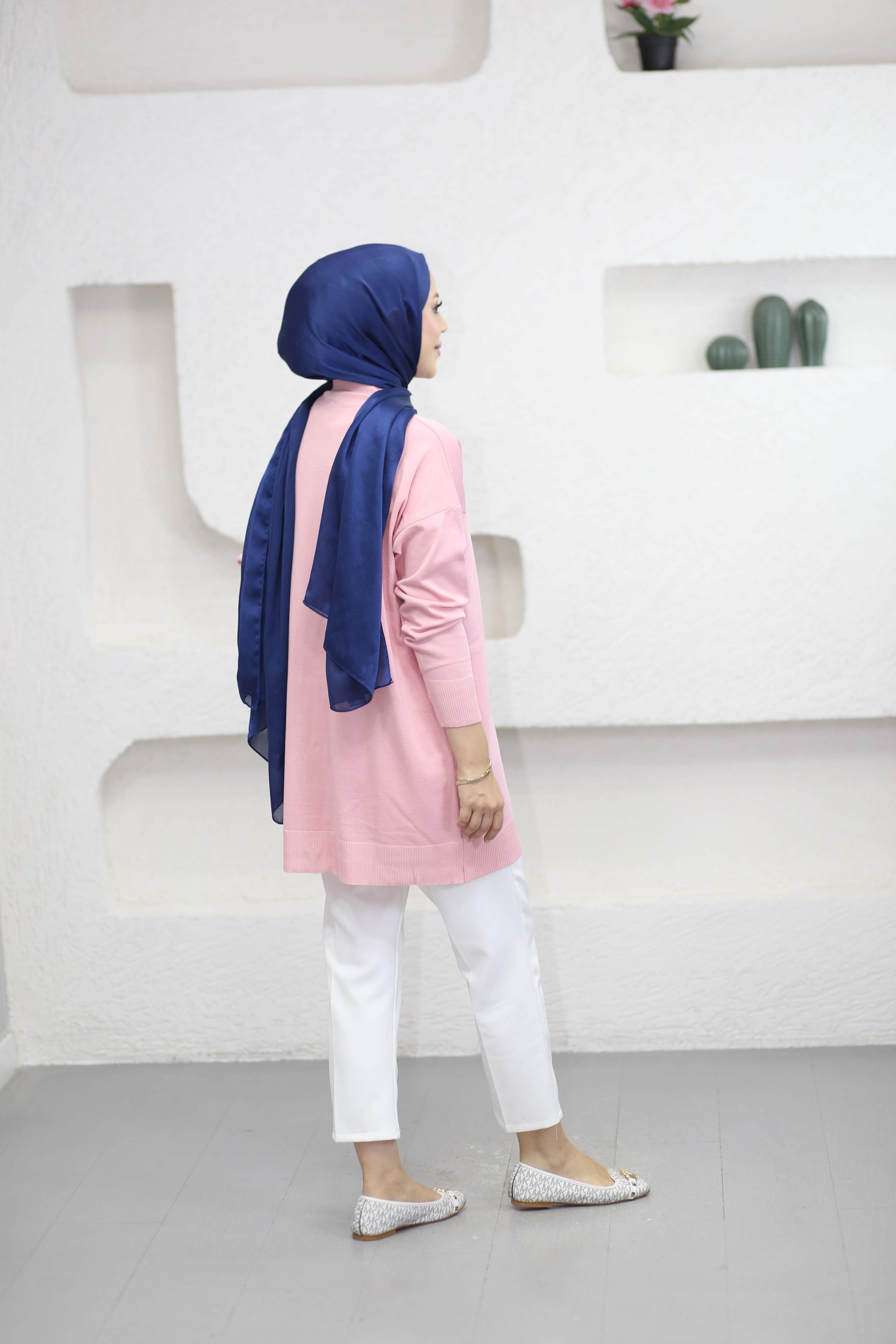 Dantel Fırfırlı Hırka Pembe 332