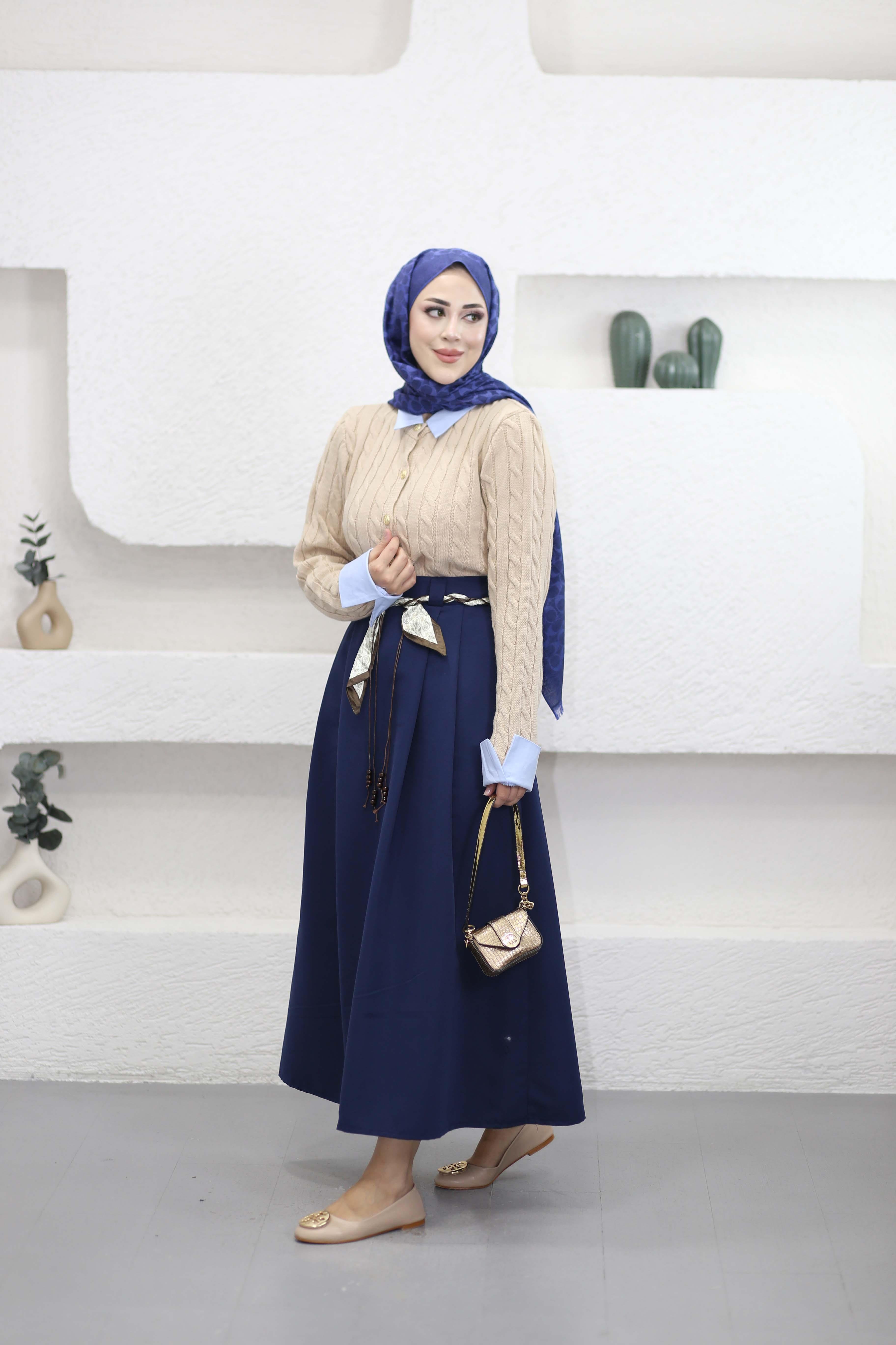 Olivia Gömlek Yaka Triko Hırka Camel 709