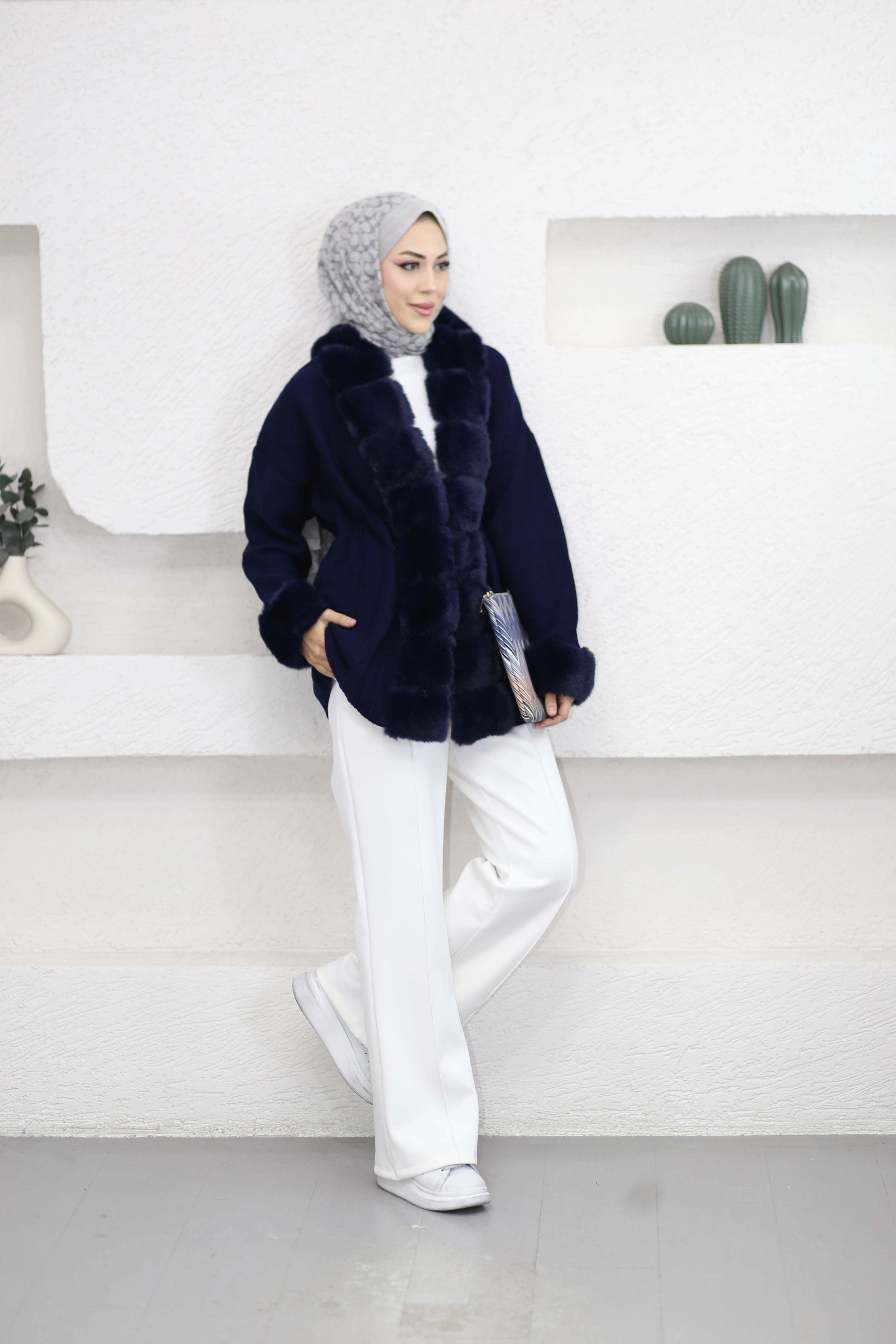 Jessı Kürk Hırka Lacivert 26226