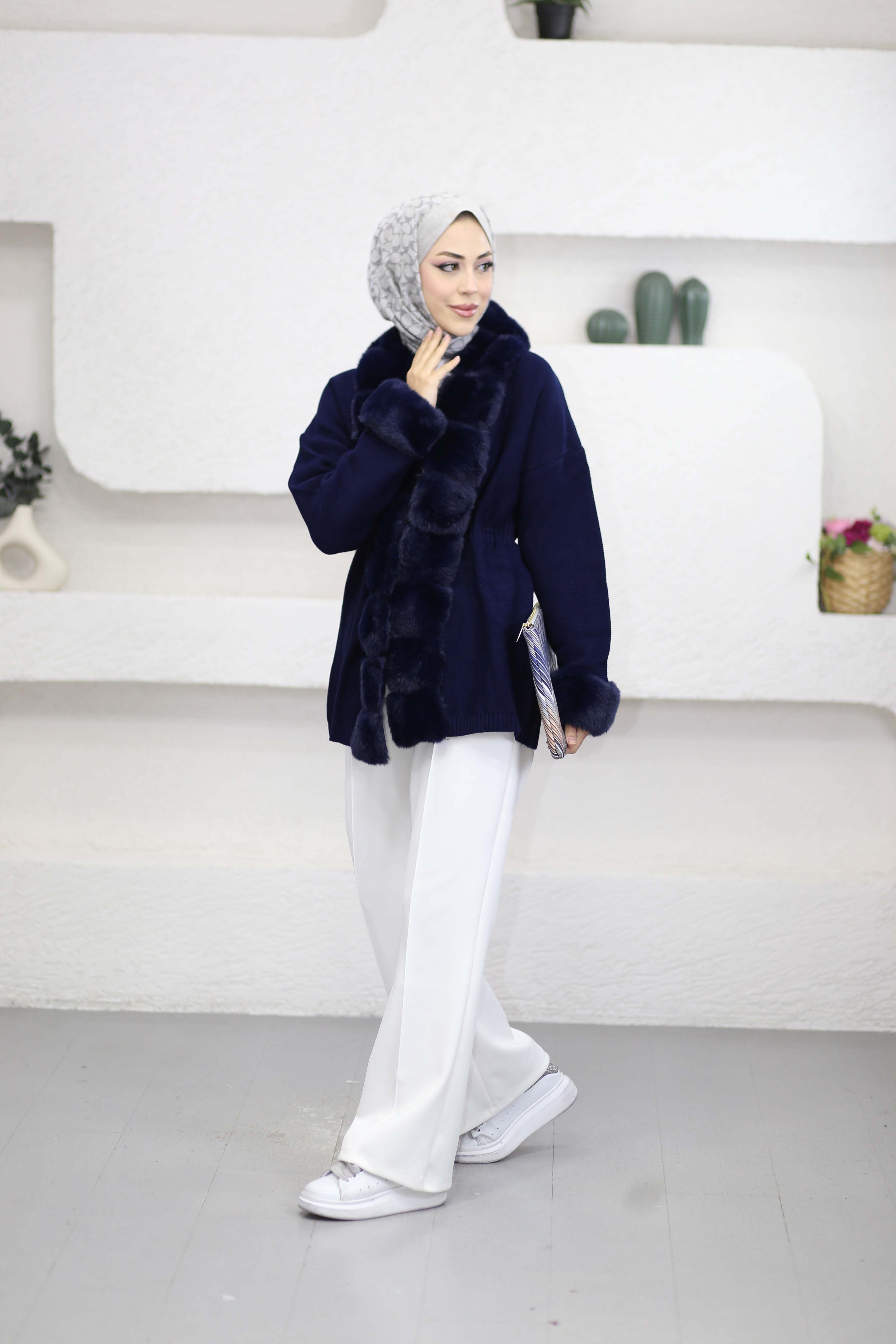 Jessı Kürk Hırka Lacivert 26226