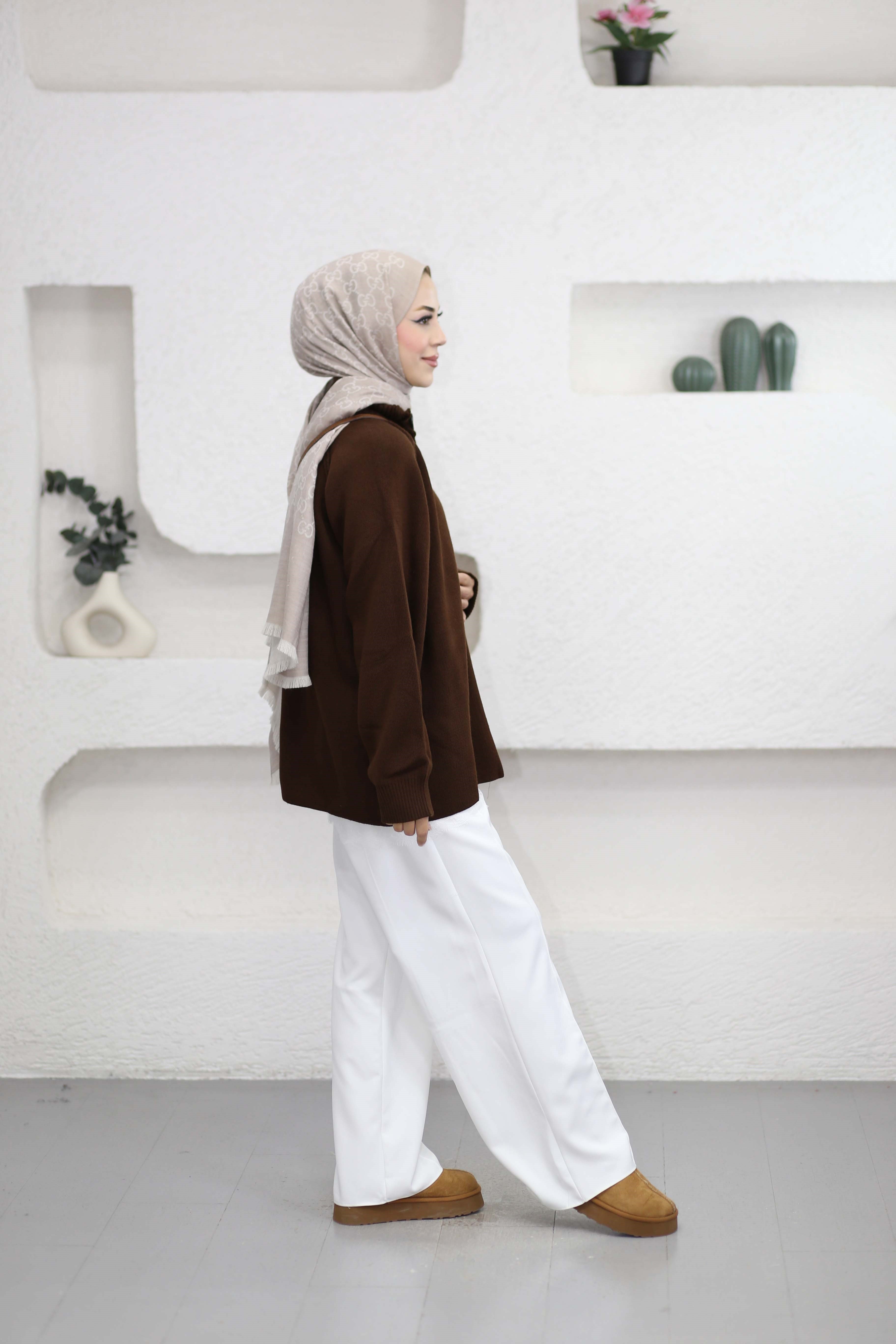 Rosie Fermuarlı Hırka Kahverengi 25800