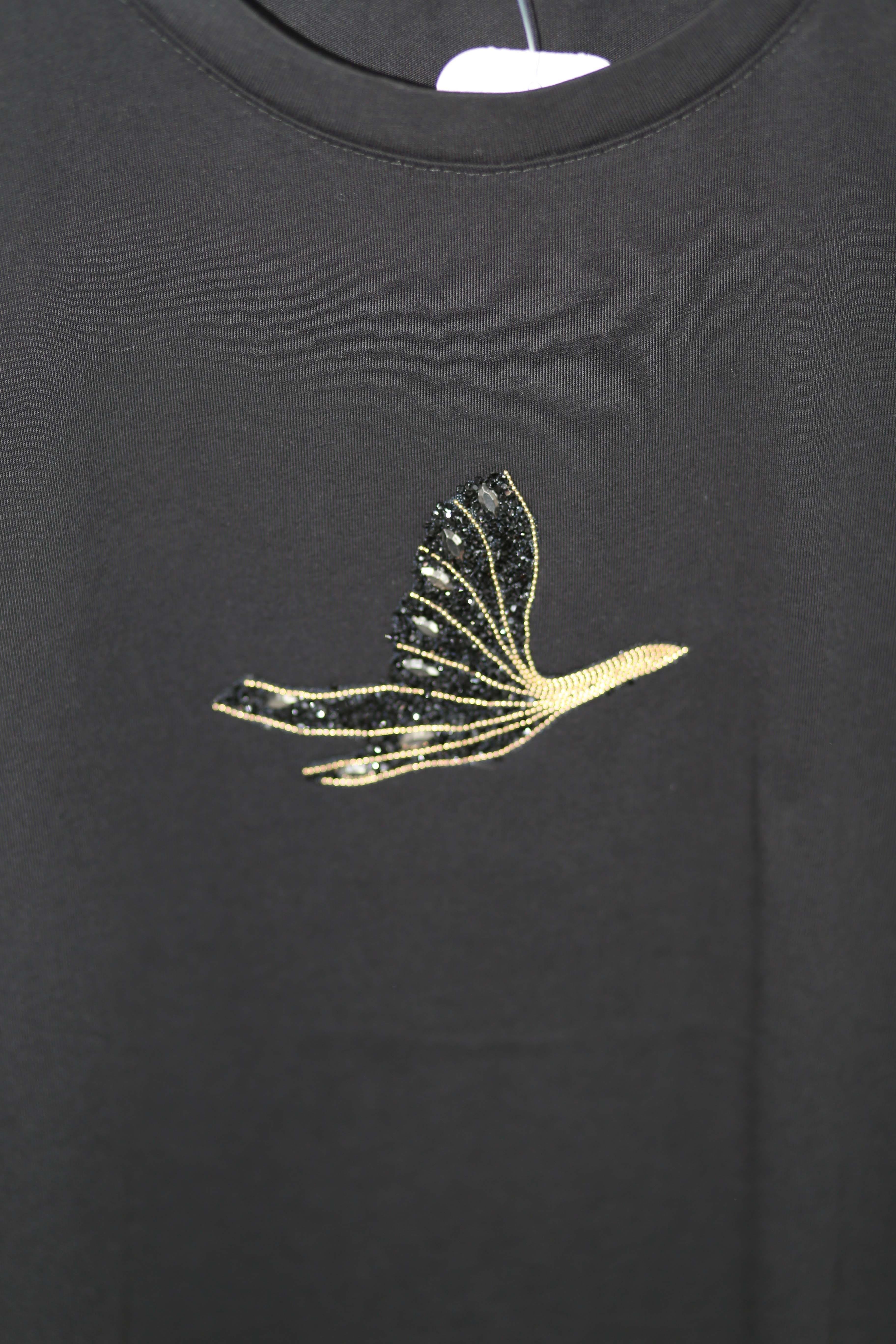 Beymen Kuşlu Tişört Gold-Siyah 5454