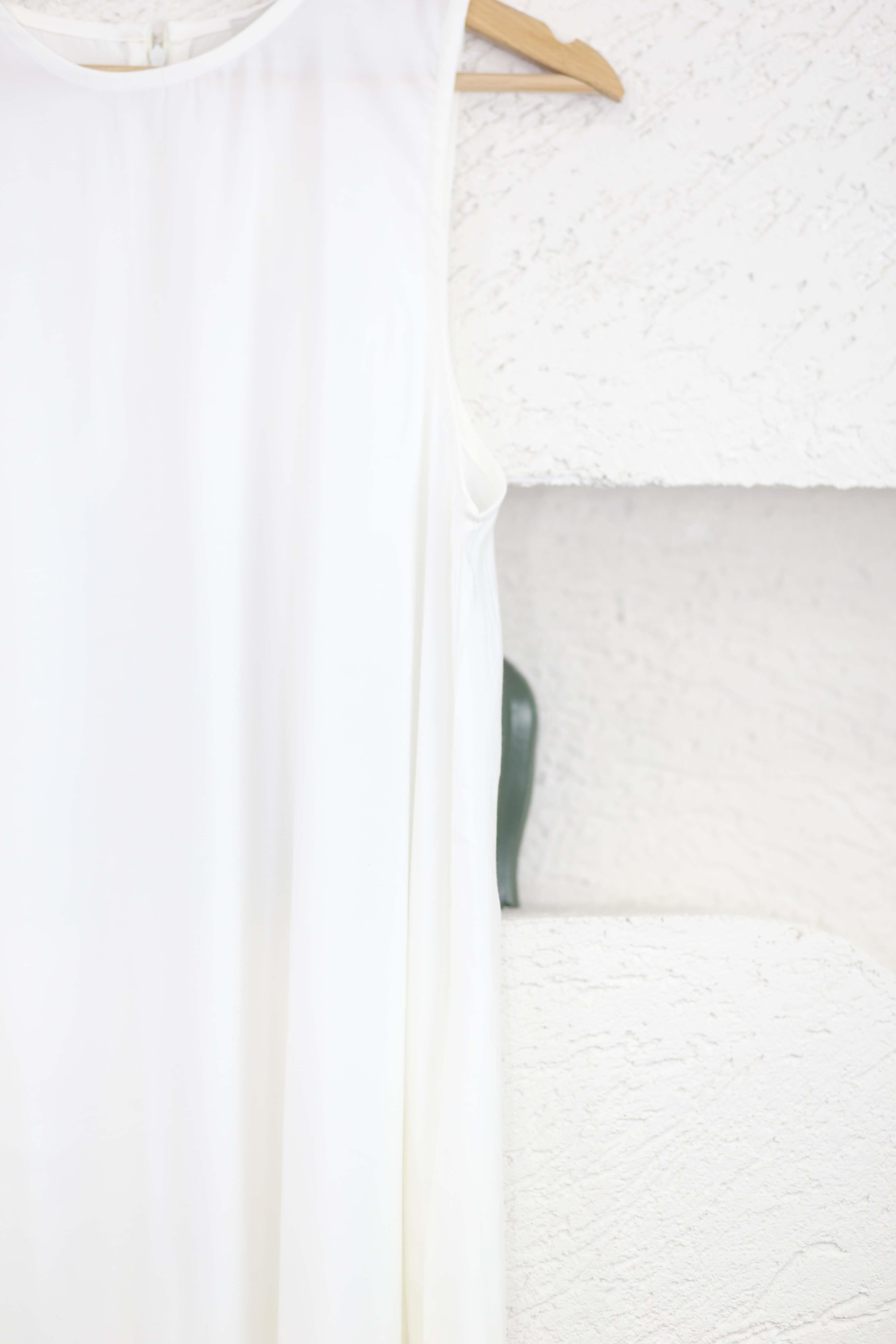 Fırfır Kol Elbise Beyaz 3202