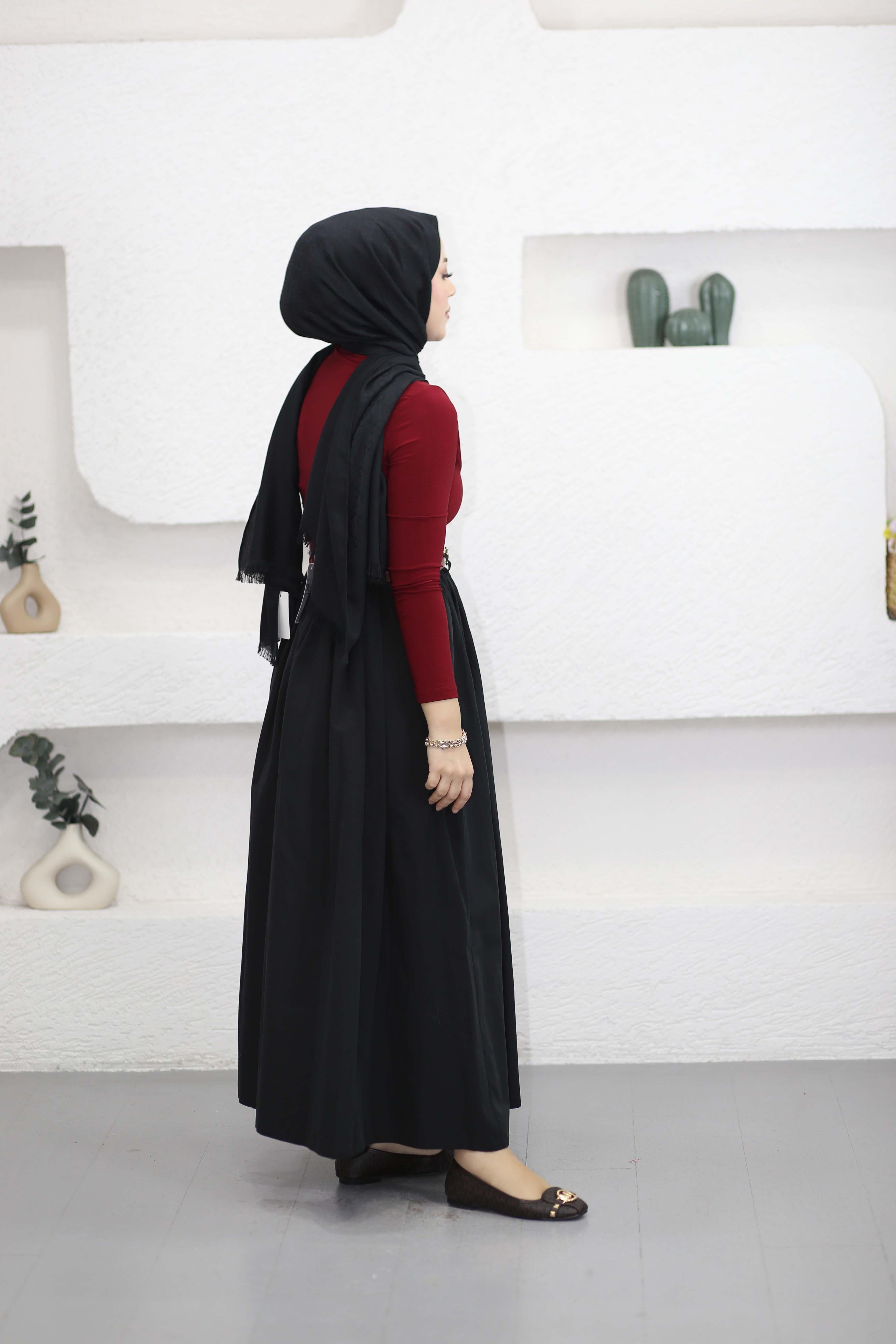 Göğsü Tokalı Bluz Bordo 13949